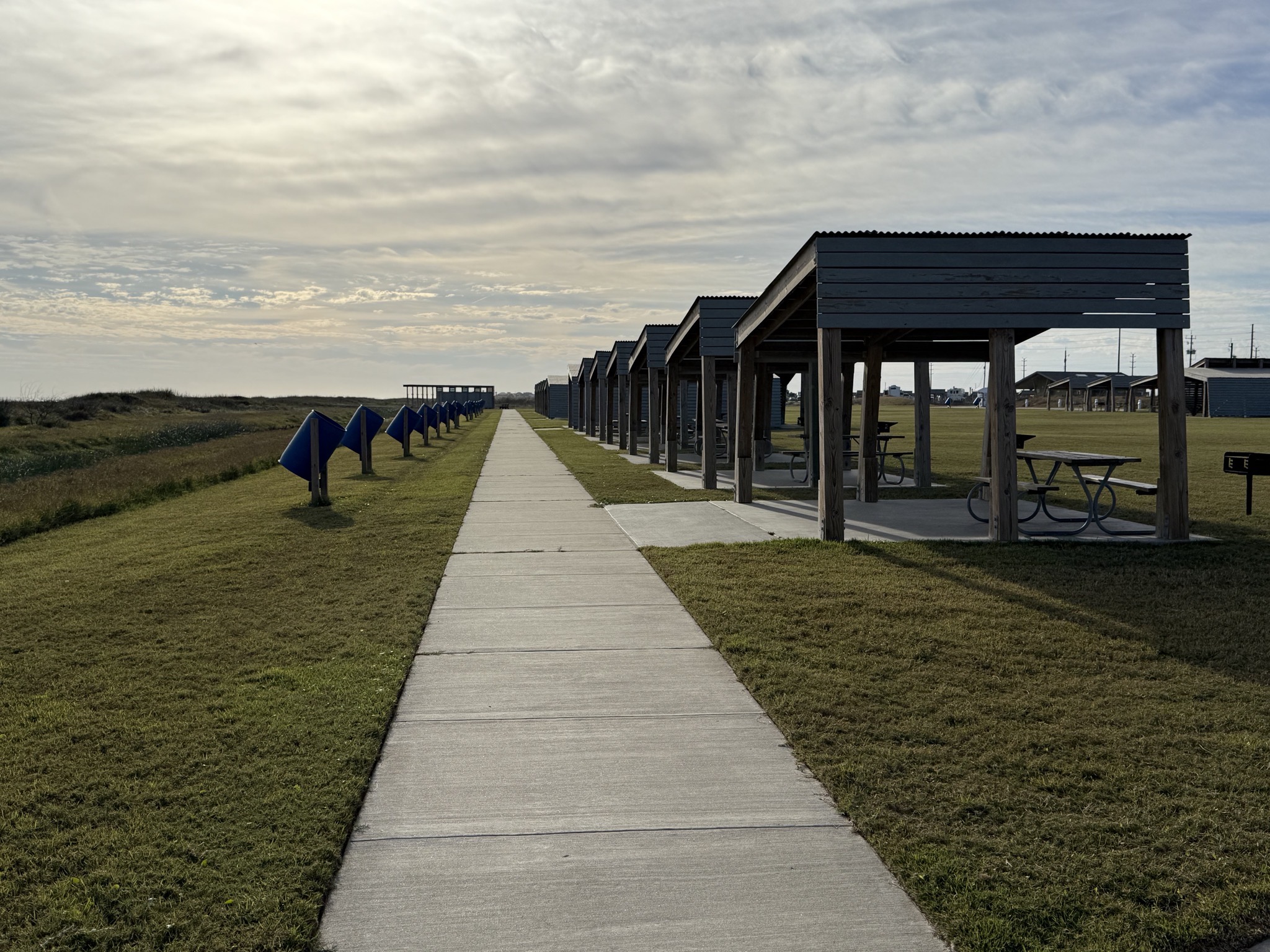 Picnic shelters in day use area