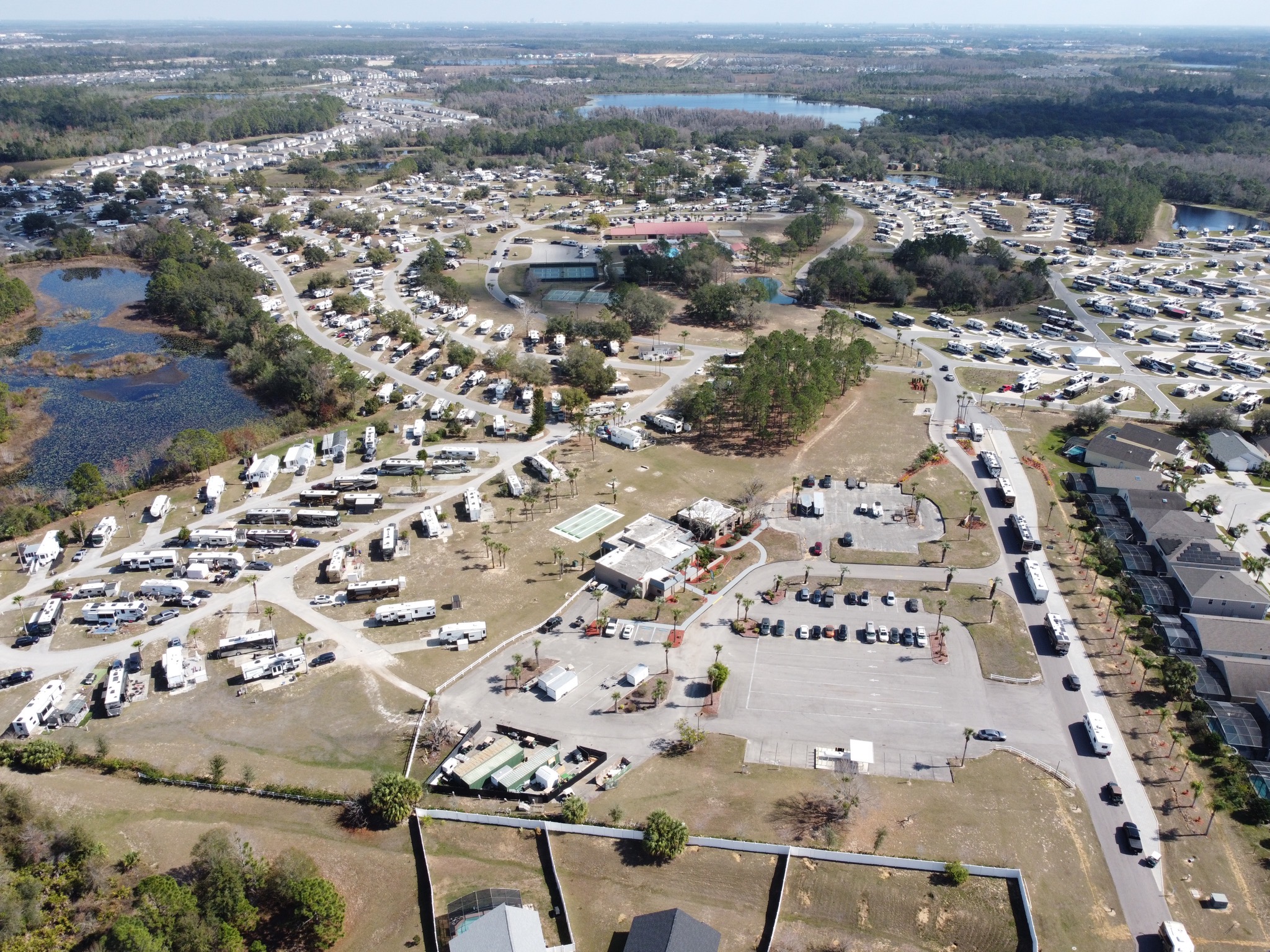 Aerial view of campground