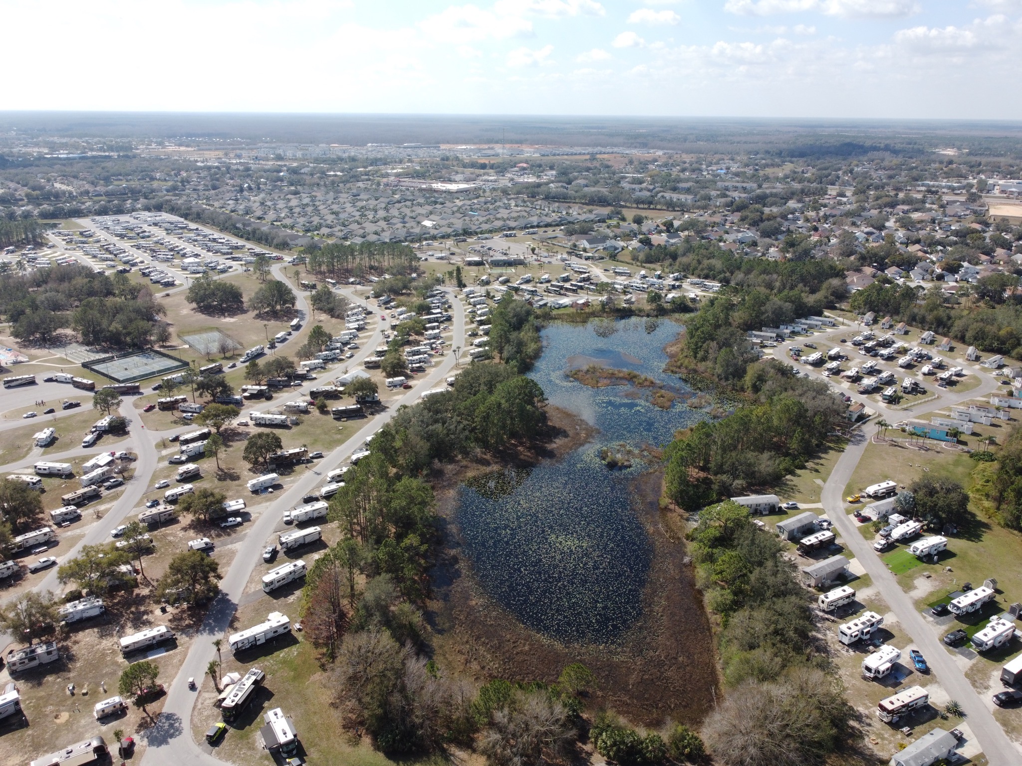 Aerial view of campground