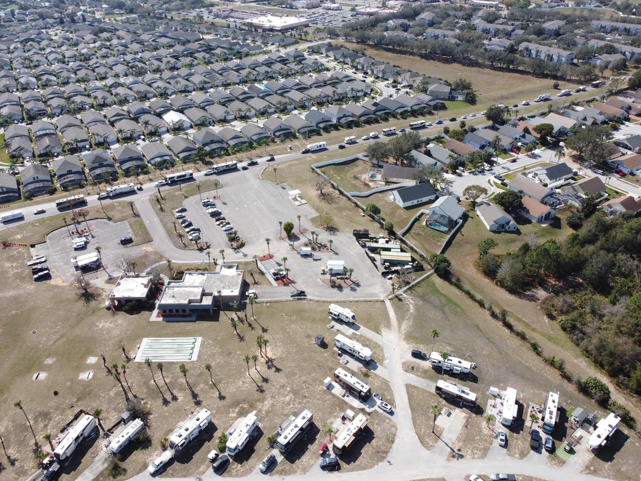 Aerial view of campground