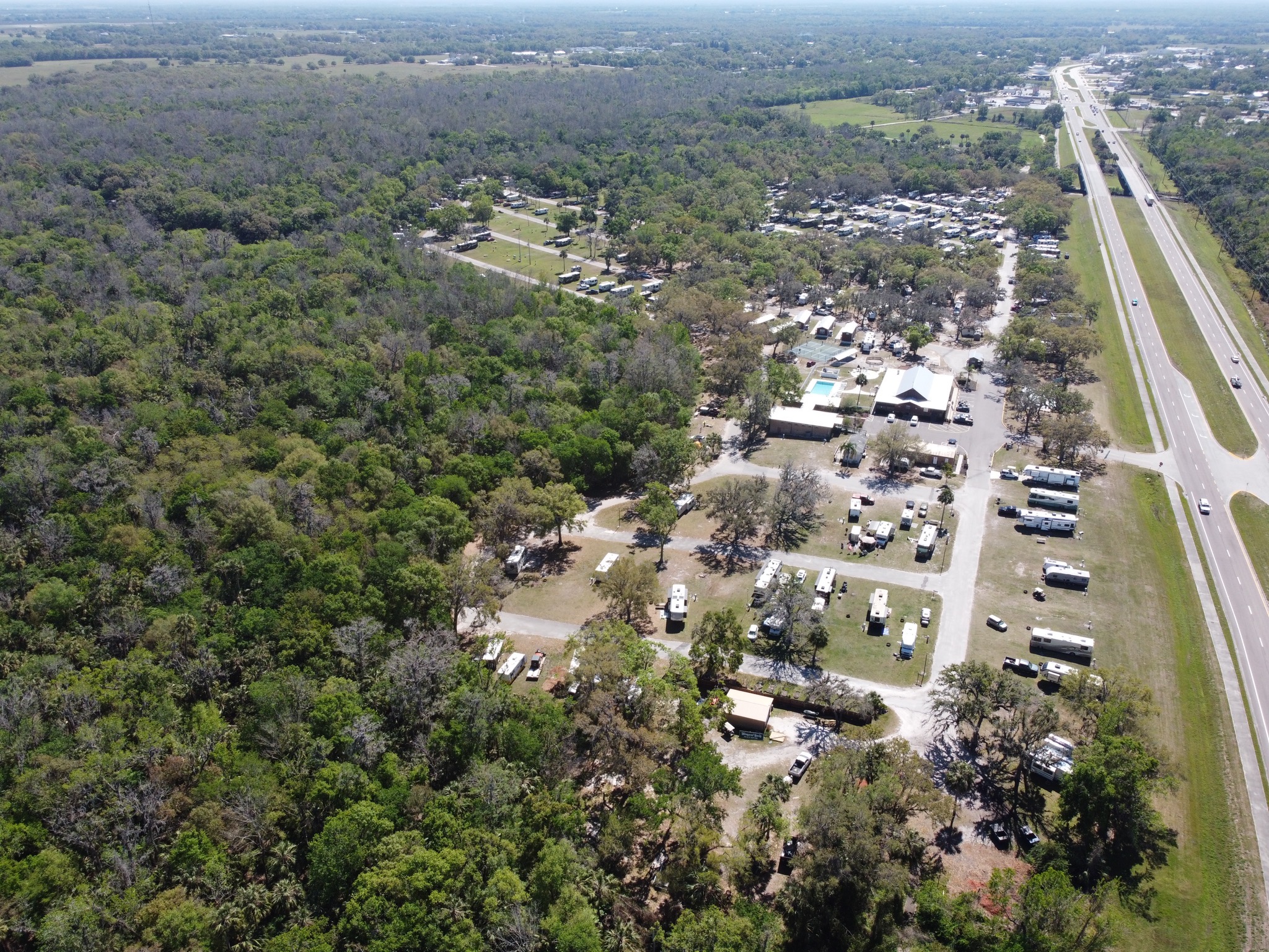 Aerial view of campground