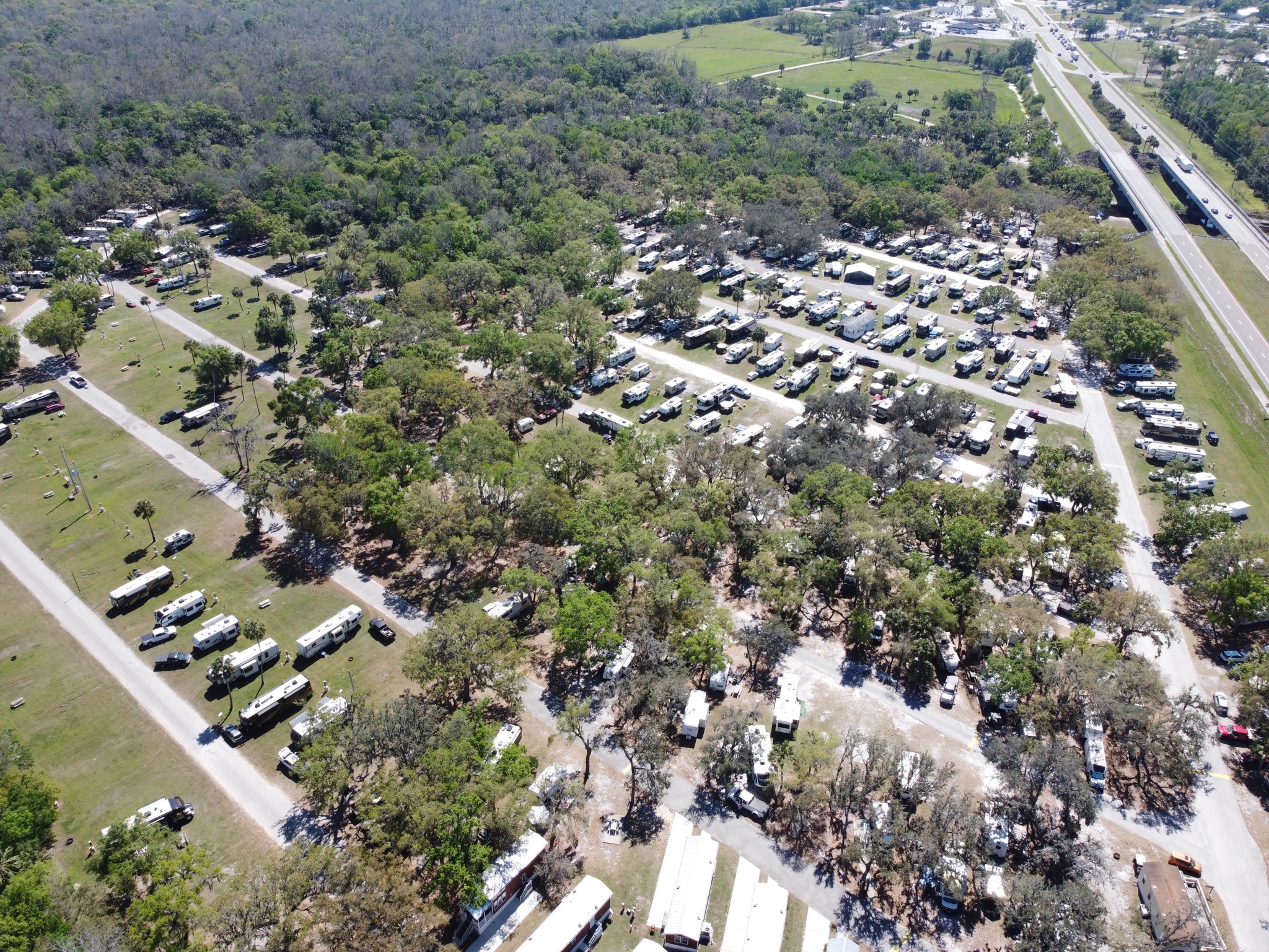 Aerial view of campground