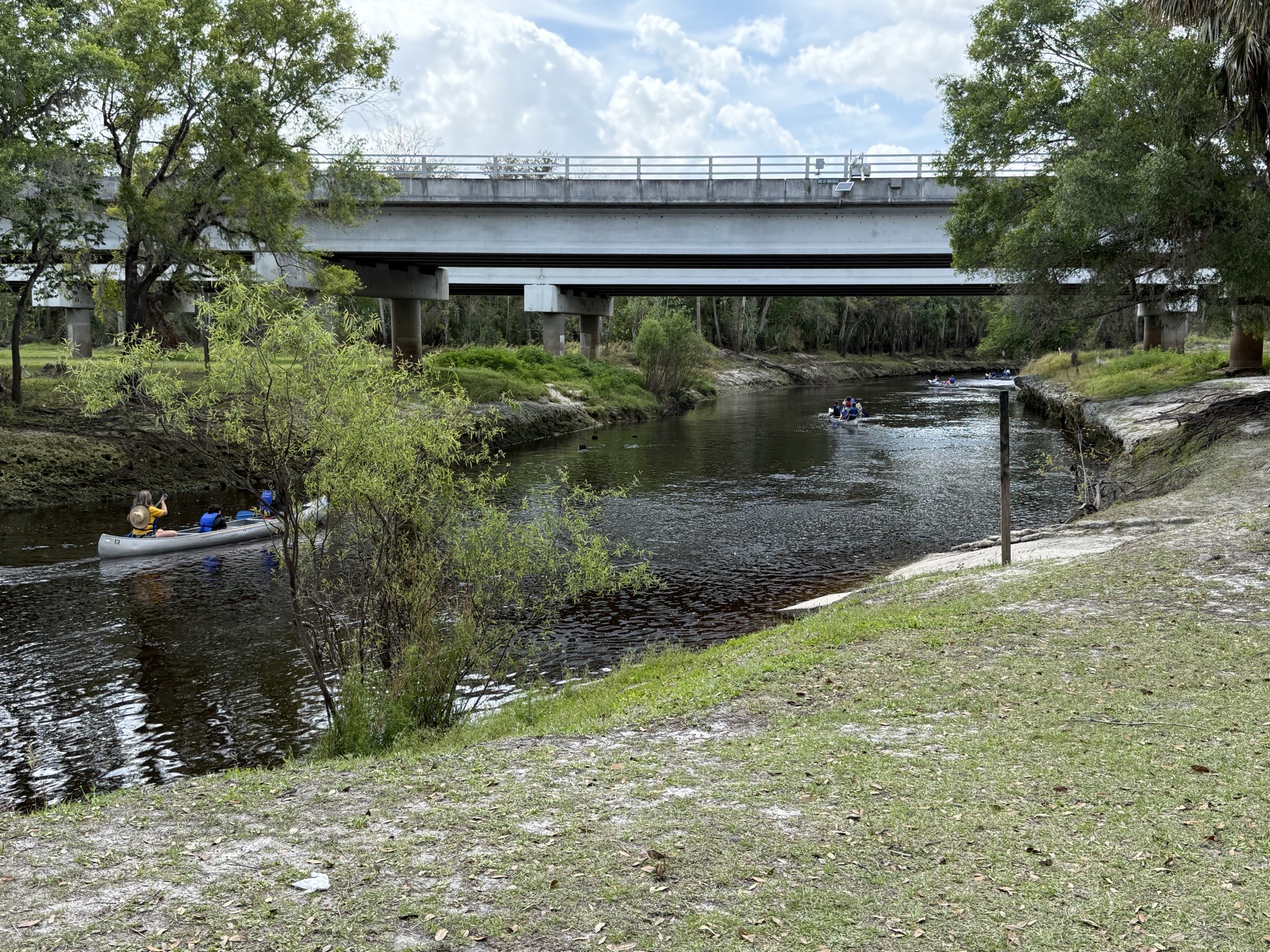 Bridge, river, kayak