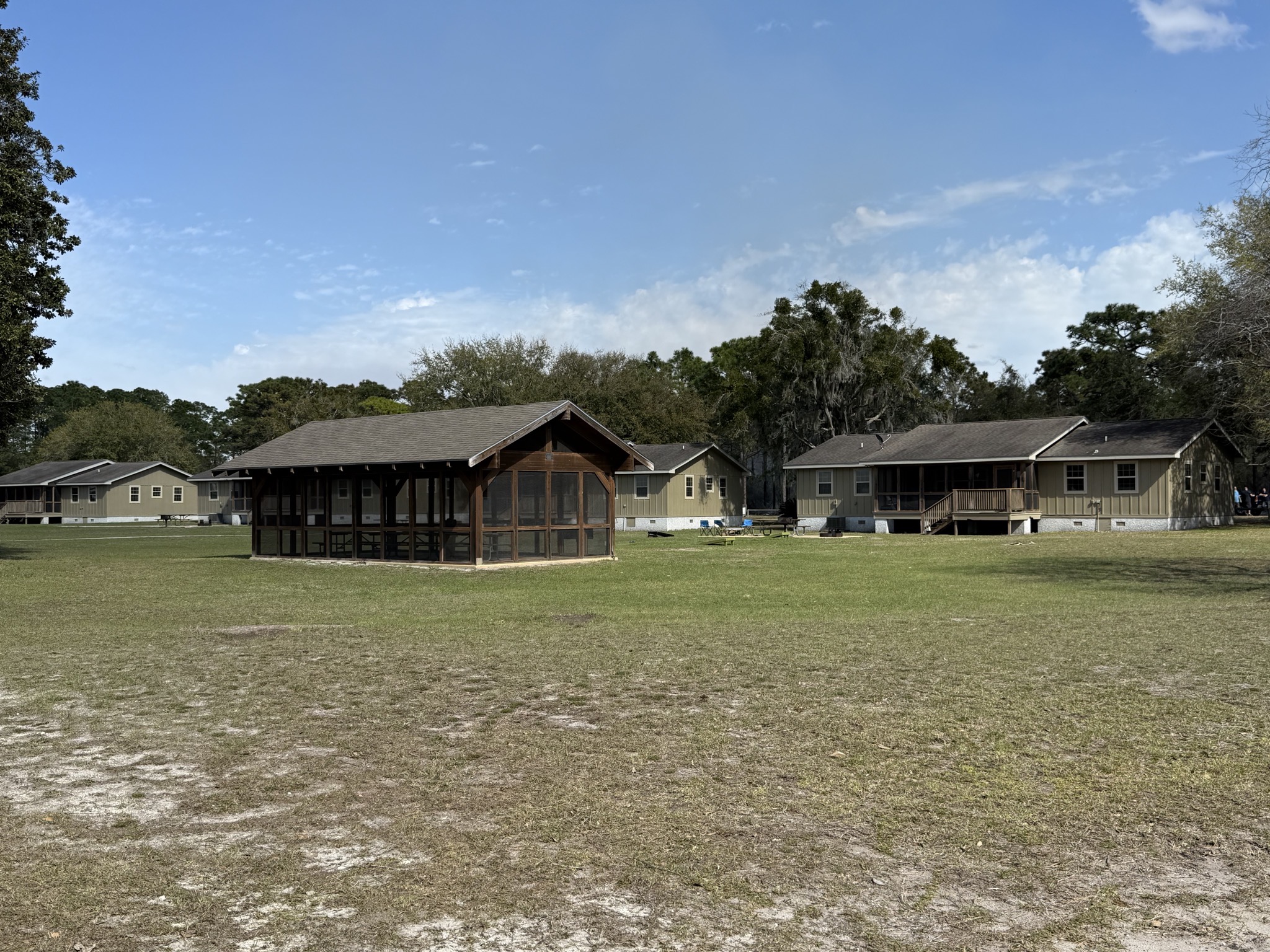 Cabins and screened picnic area