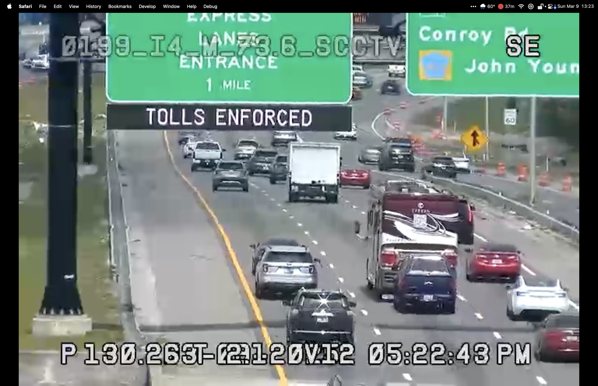 Traffic cam with our coach
