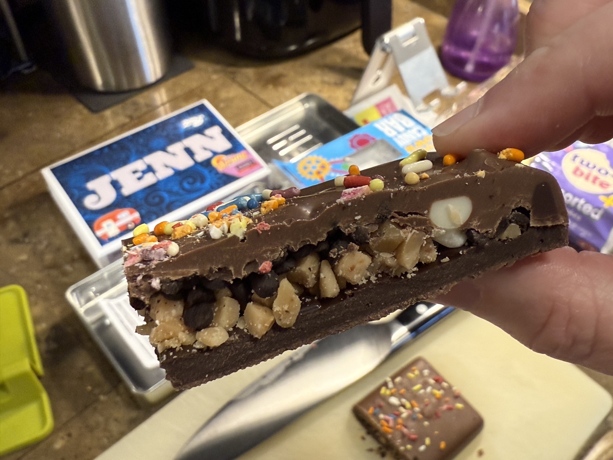 Jenn's custom candy bar