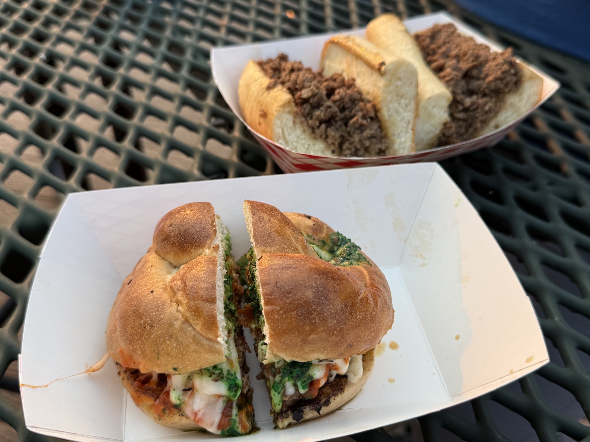 Weird burger and cheesesteak