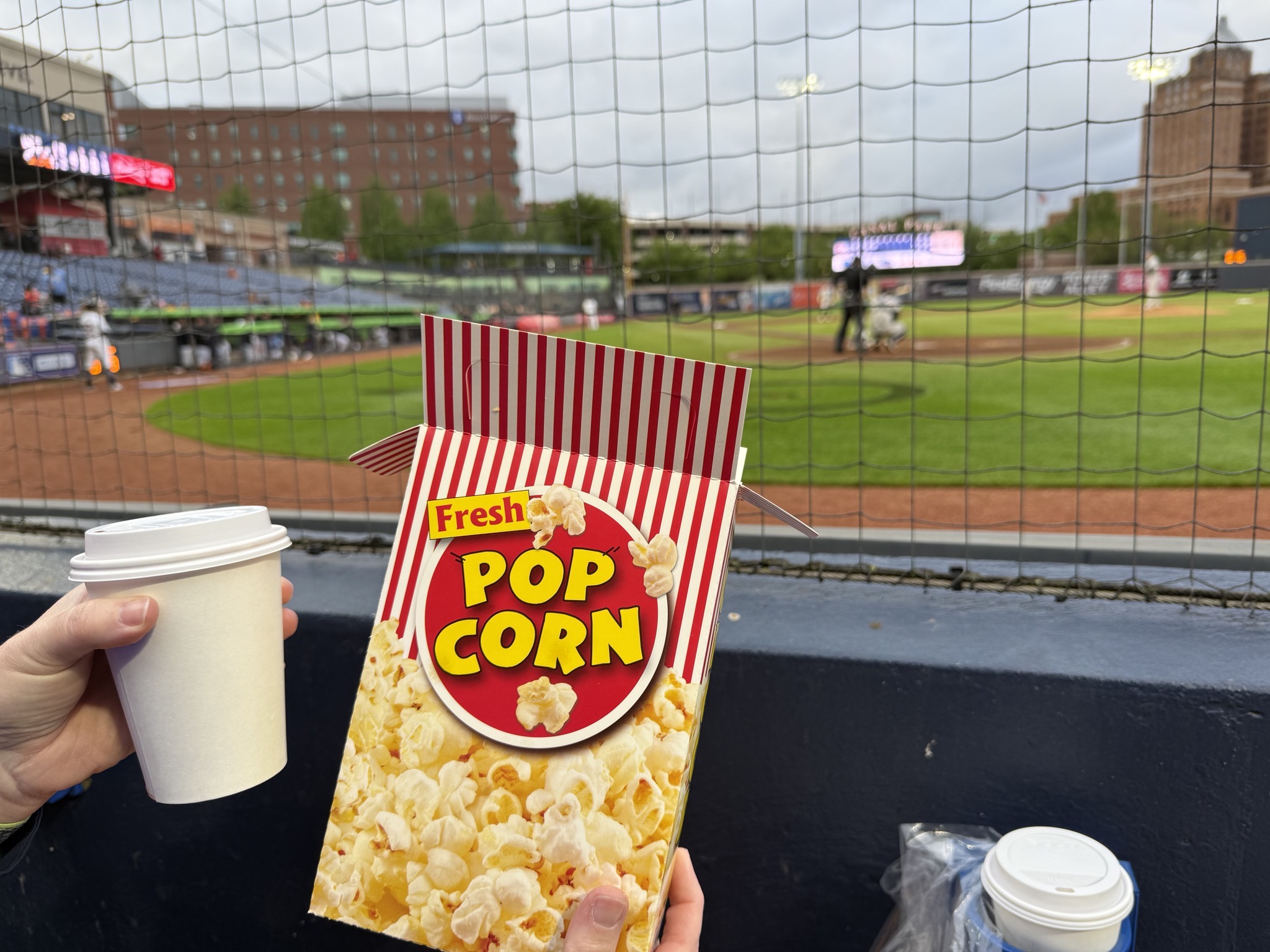 Popcorn and hot chocolate