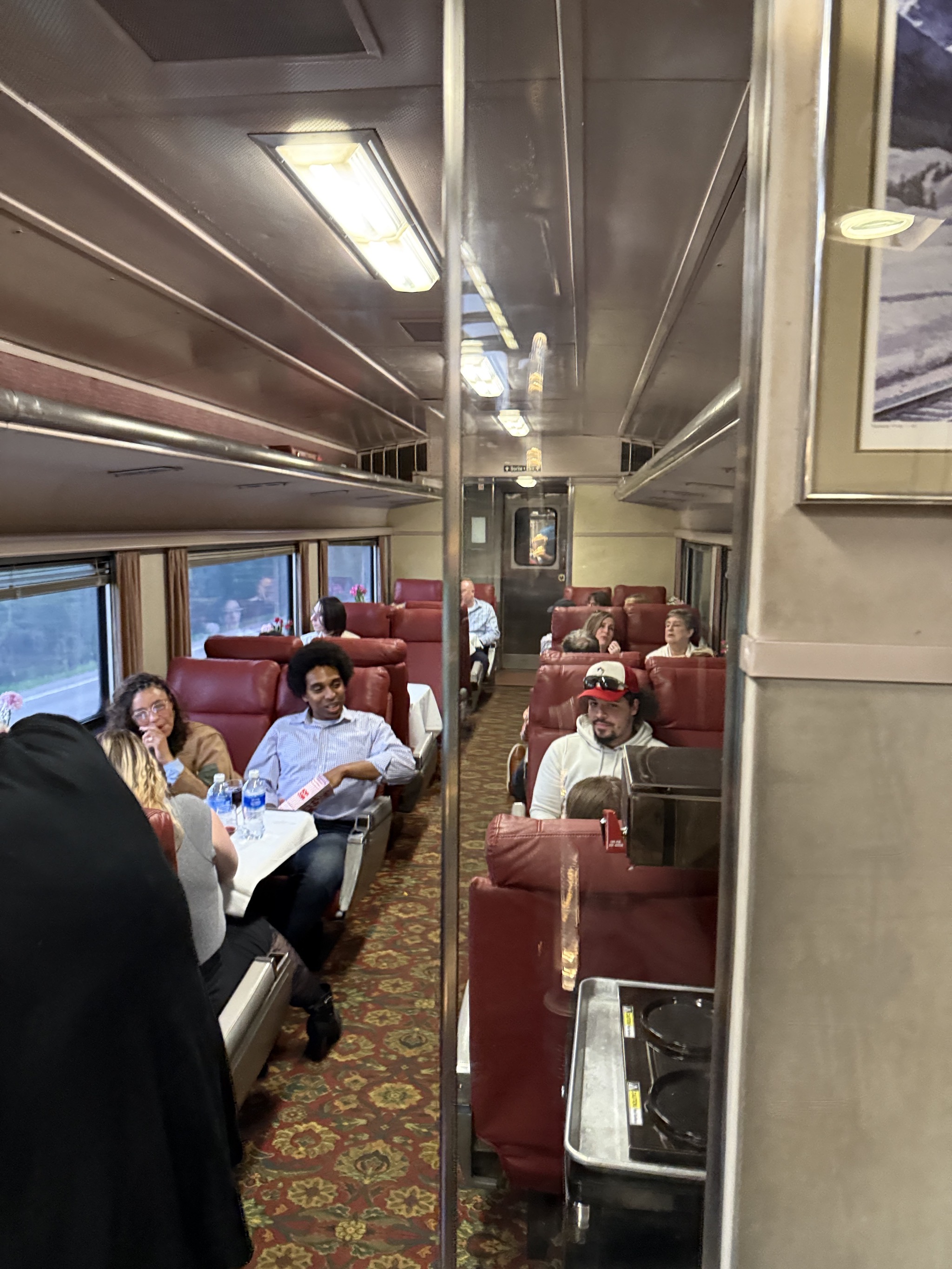 Downstairs in the train car
