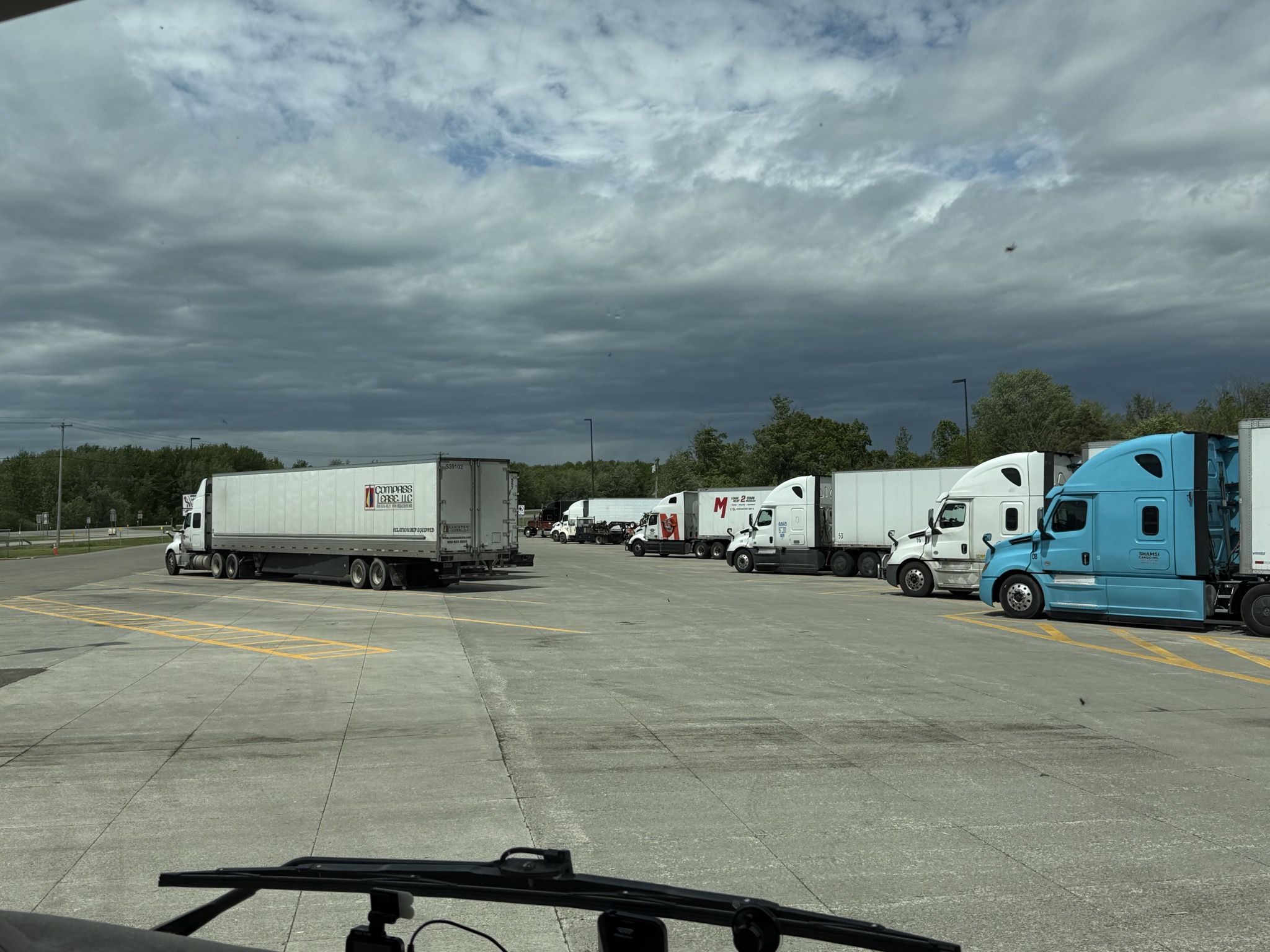 Service plaza parking