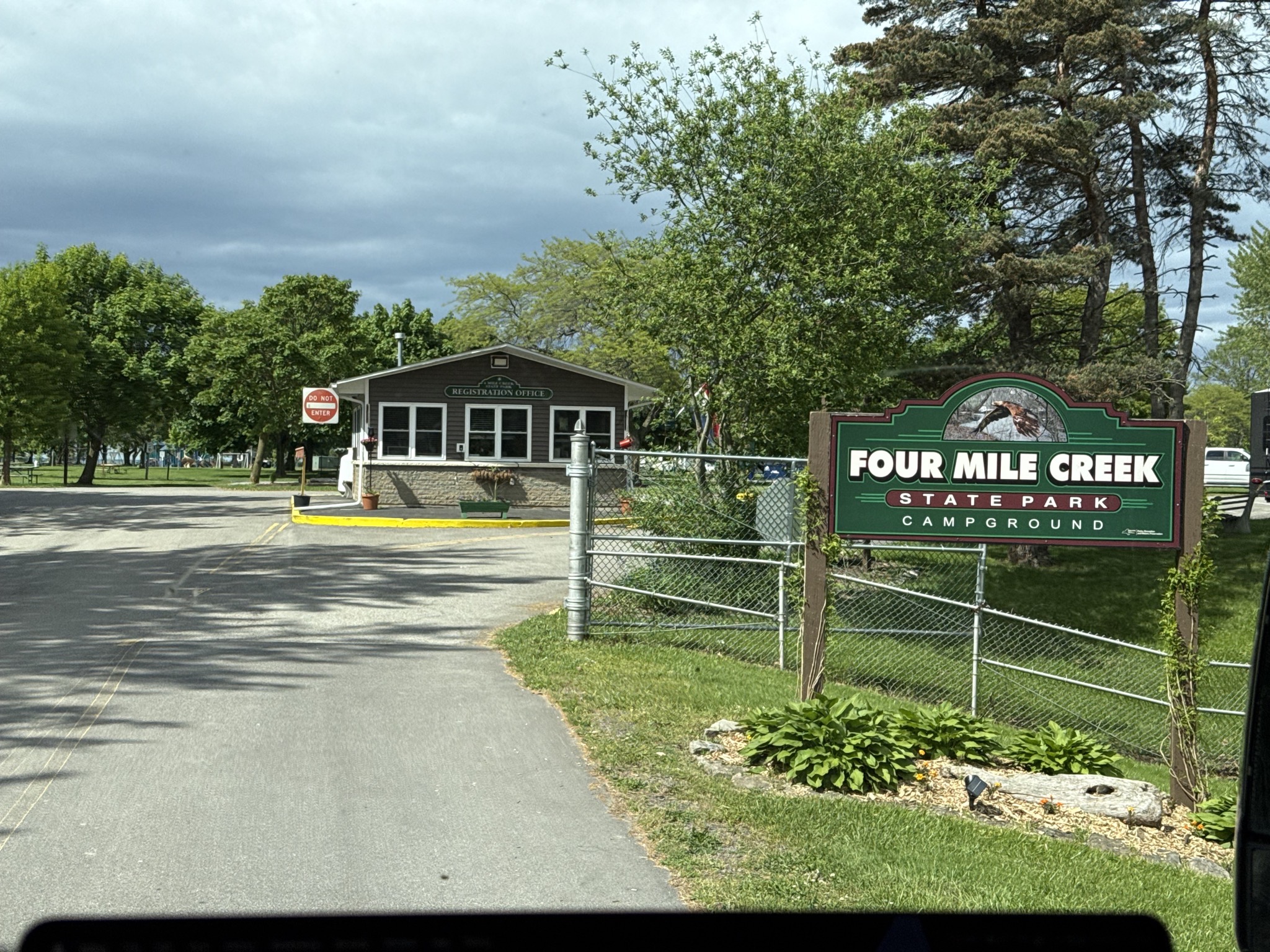 Arriving at Four Mile Creek State Park