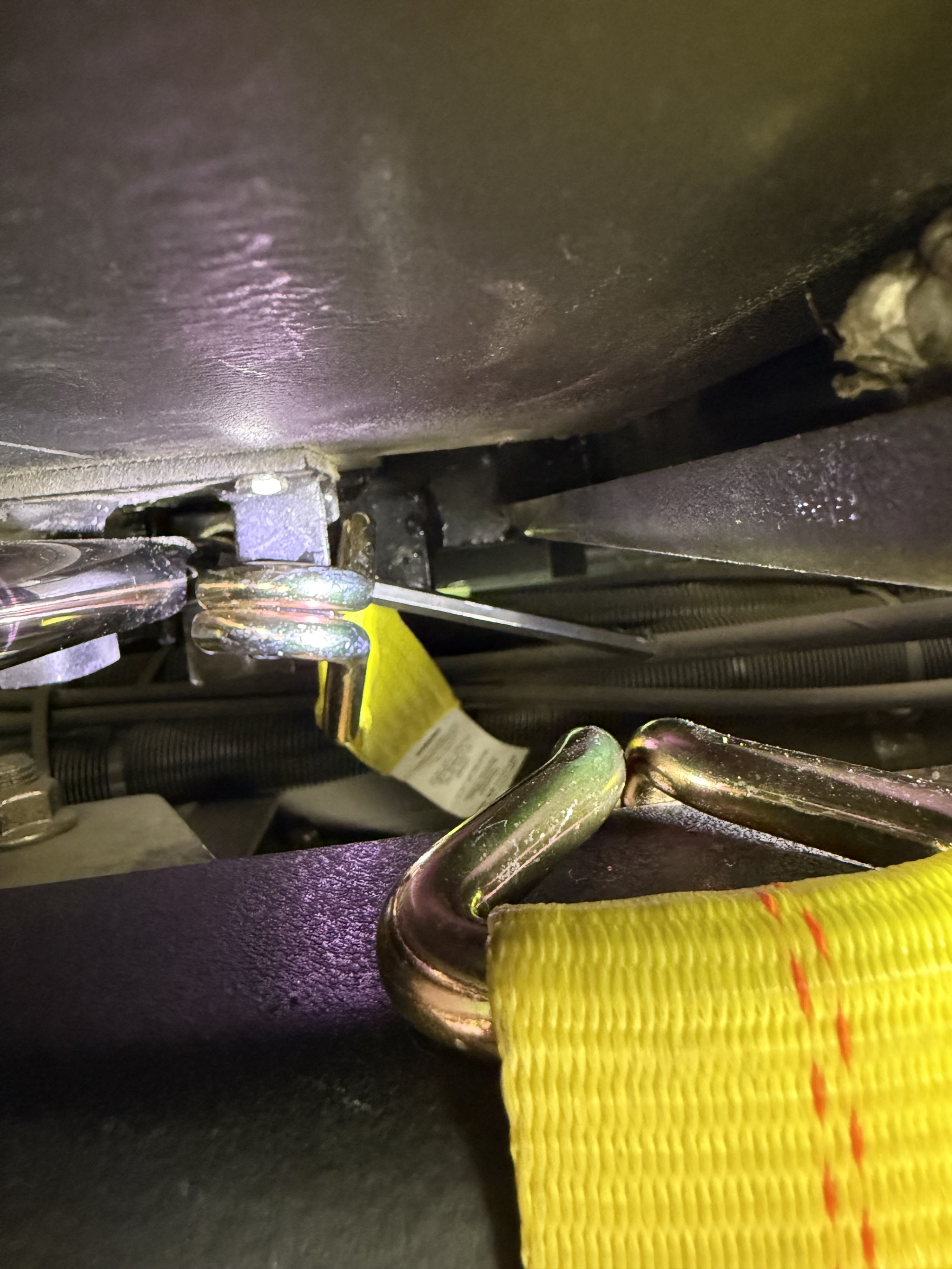 Ratchet strap in basement
