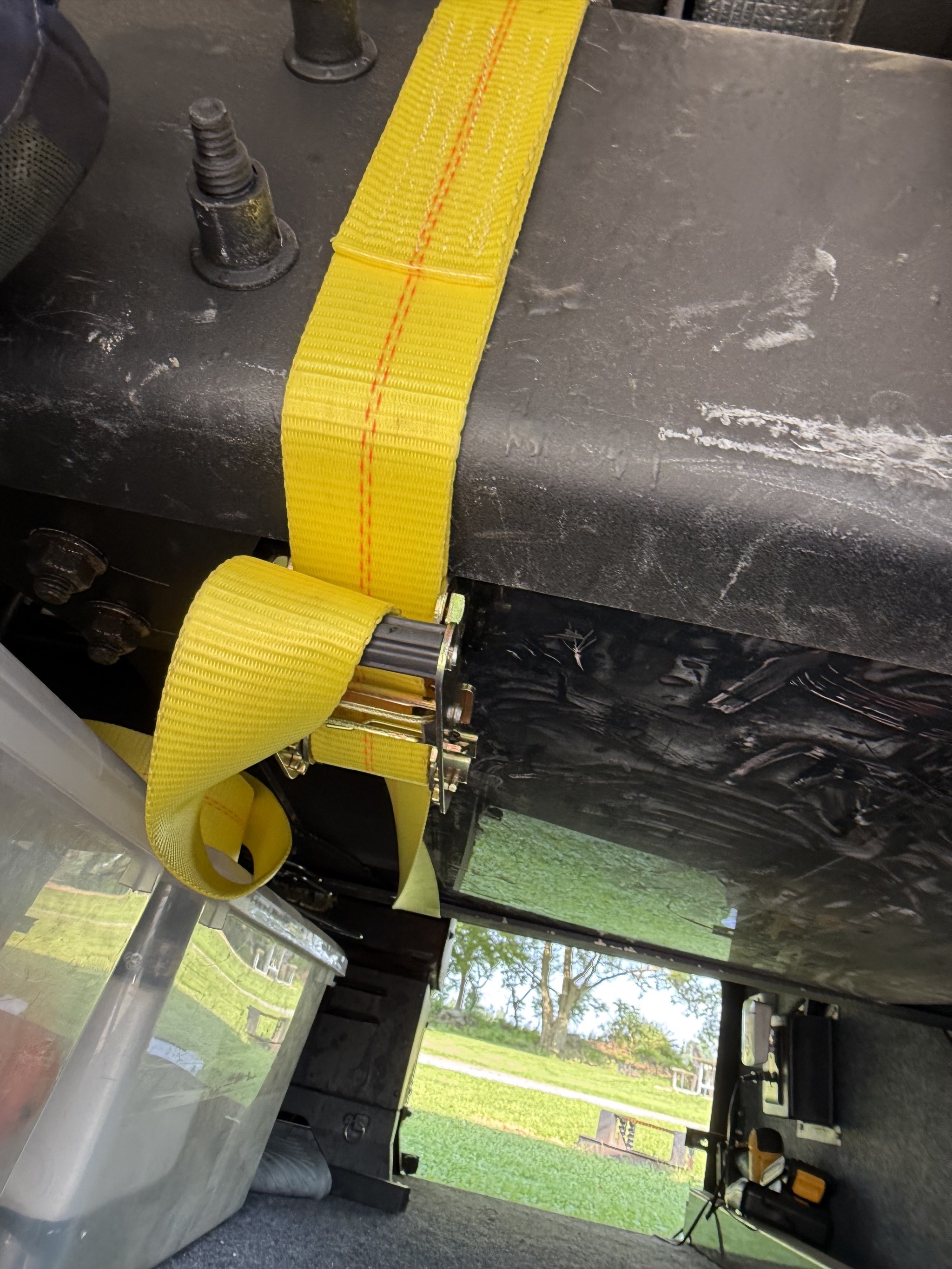 Ratchet strap in basement