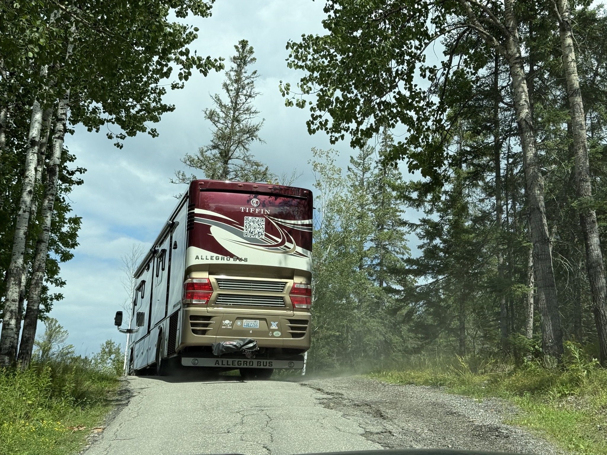 Steep single-lane road up the hill