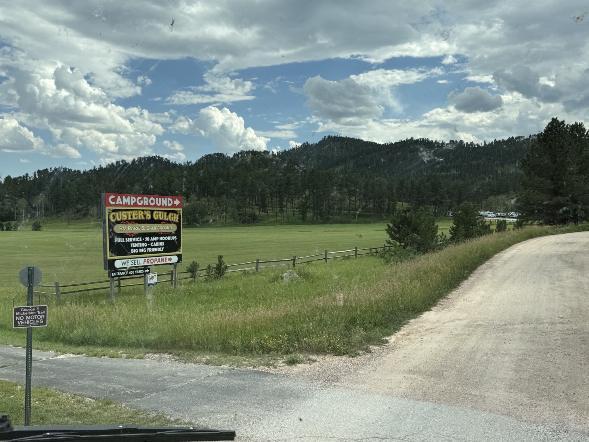 Arriving at campground