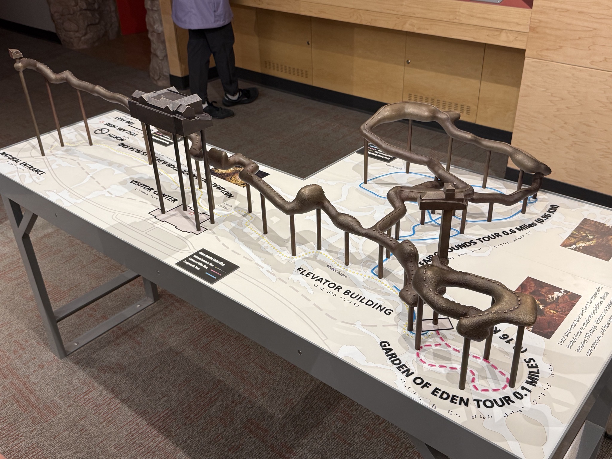 Model of the cave tours in the visitor center