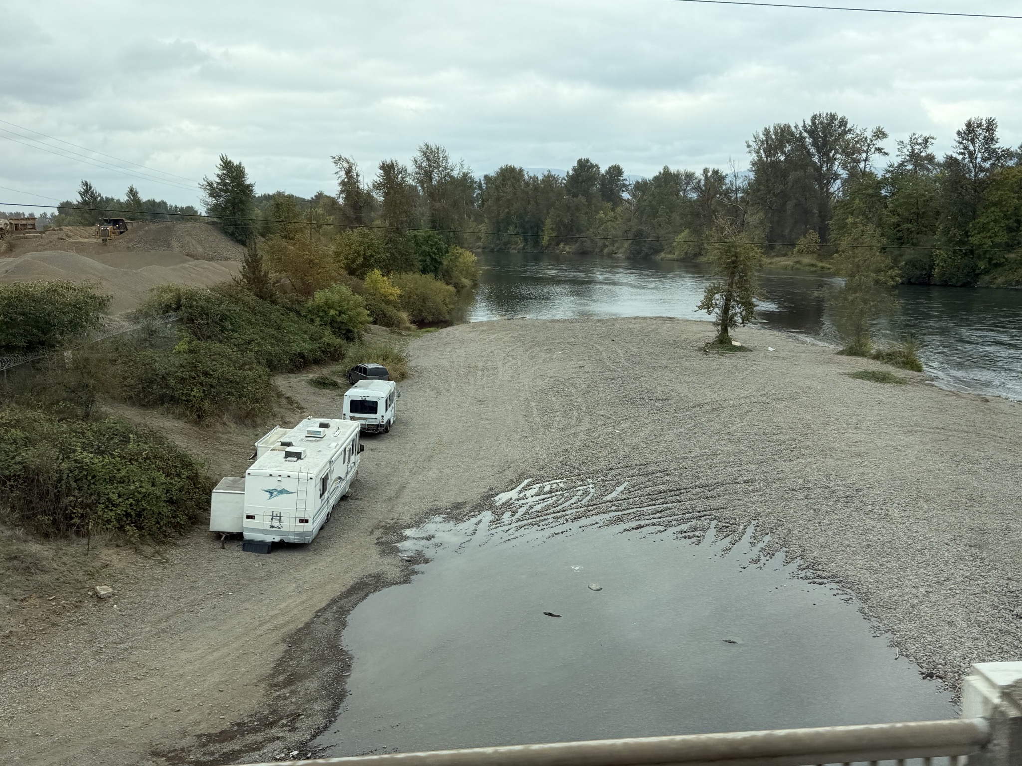 RVs by the river