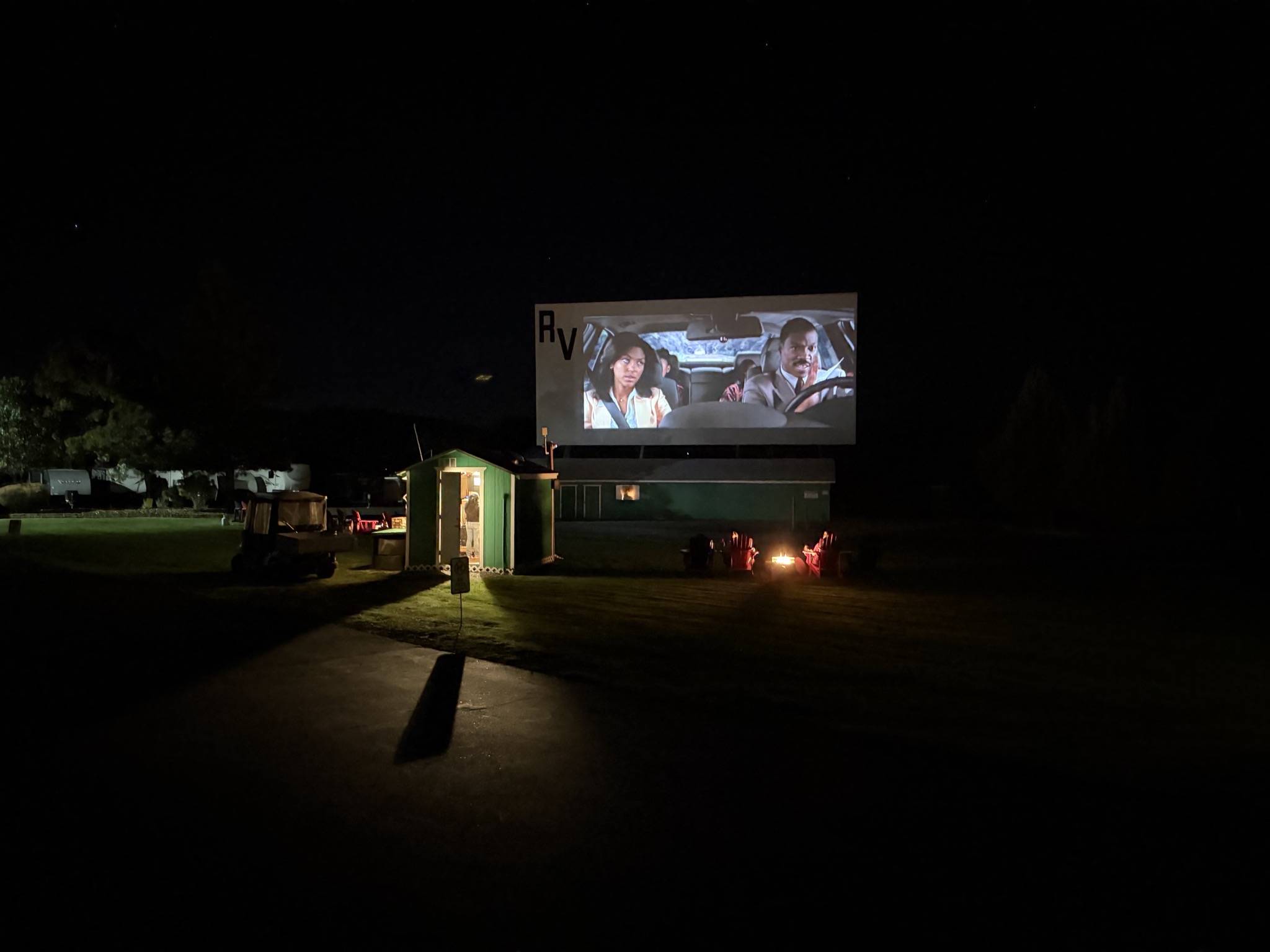 Movie screen, viewed from our site