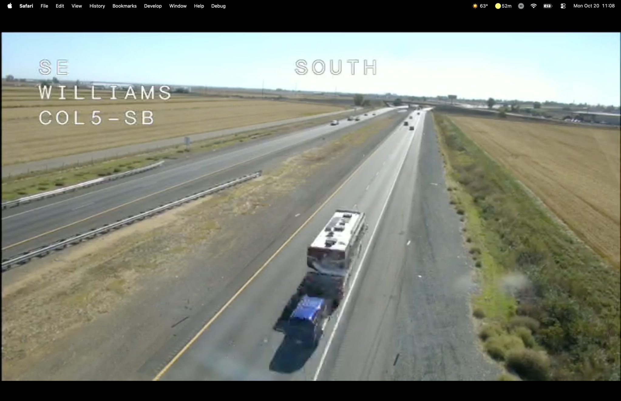 Our coach on a traffic cam