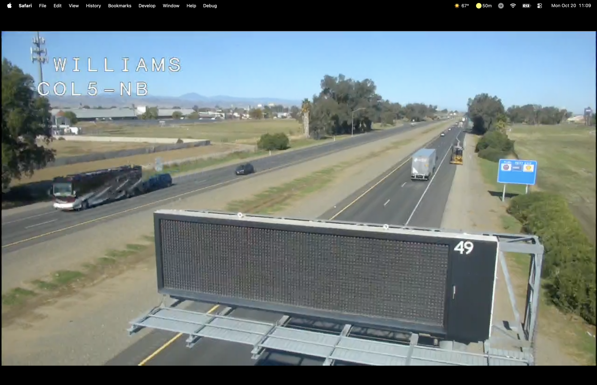 Our coach on a traffic cam