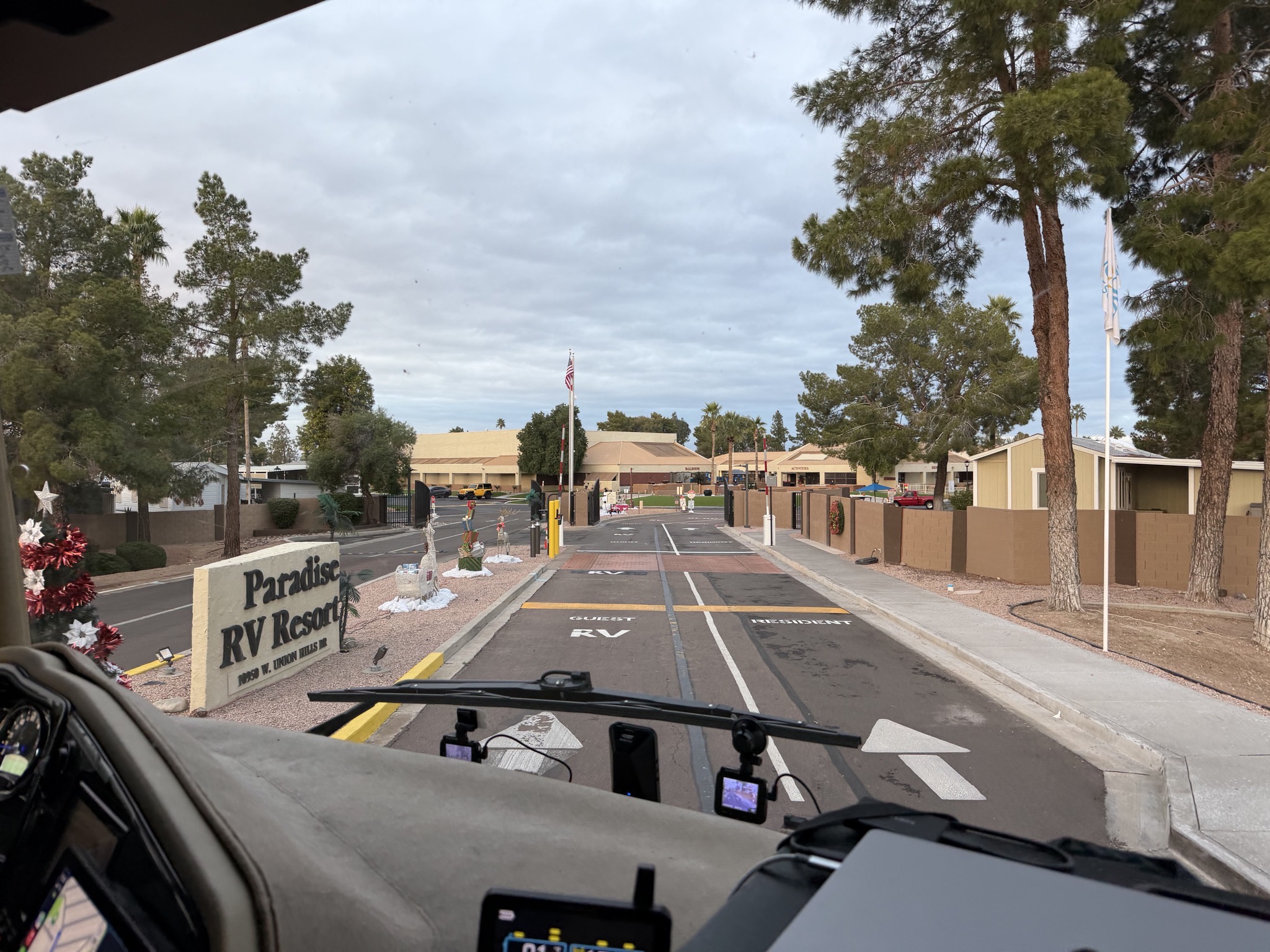 Arriving at Paradise RV Resort