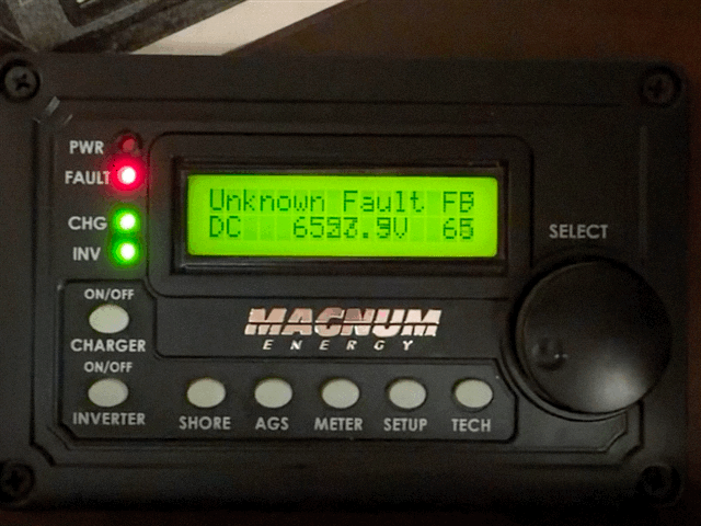 Unknown Fault on the Magnum inverter panel