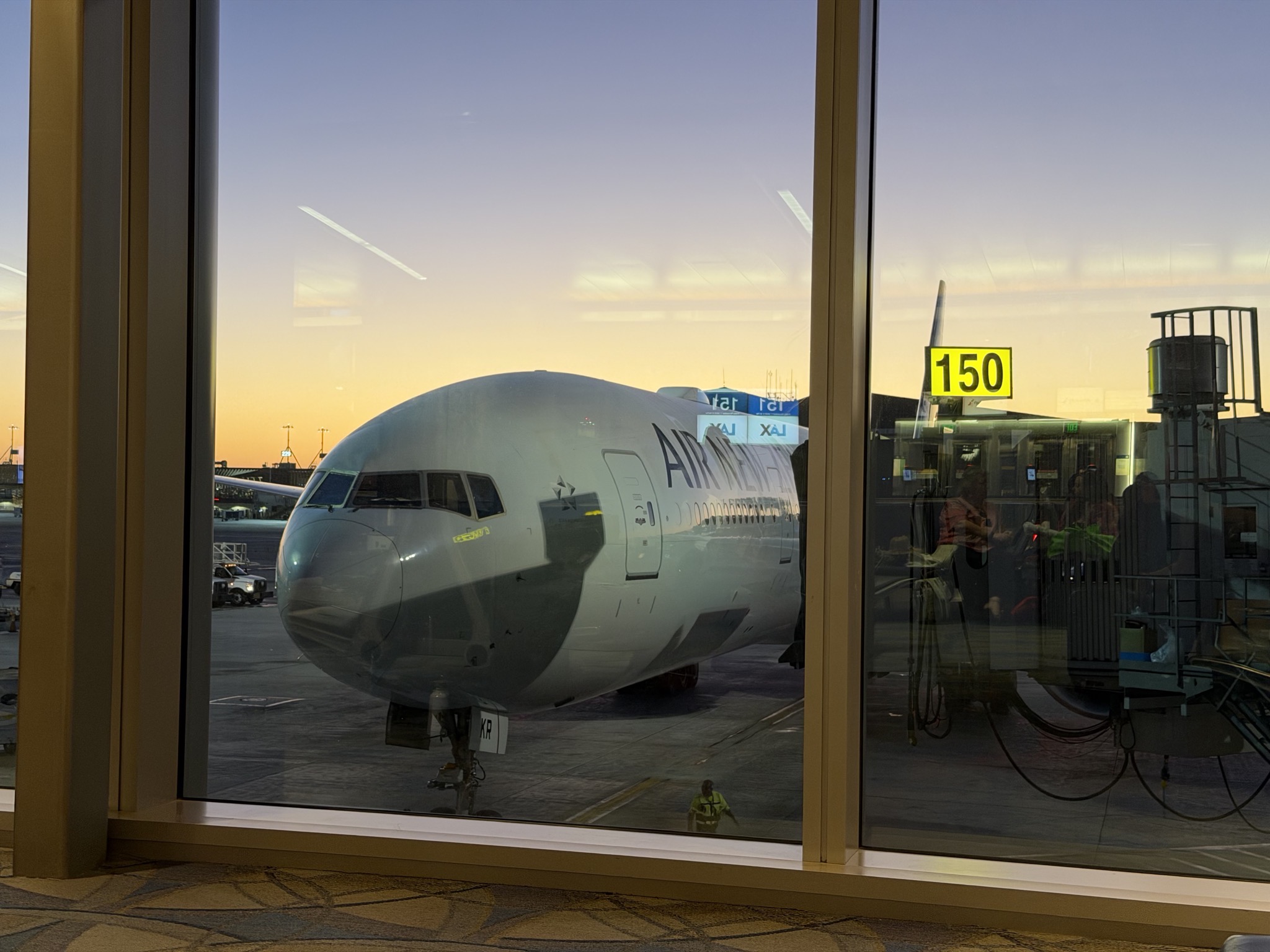 Our plane arrived at the gate