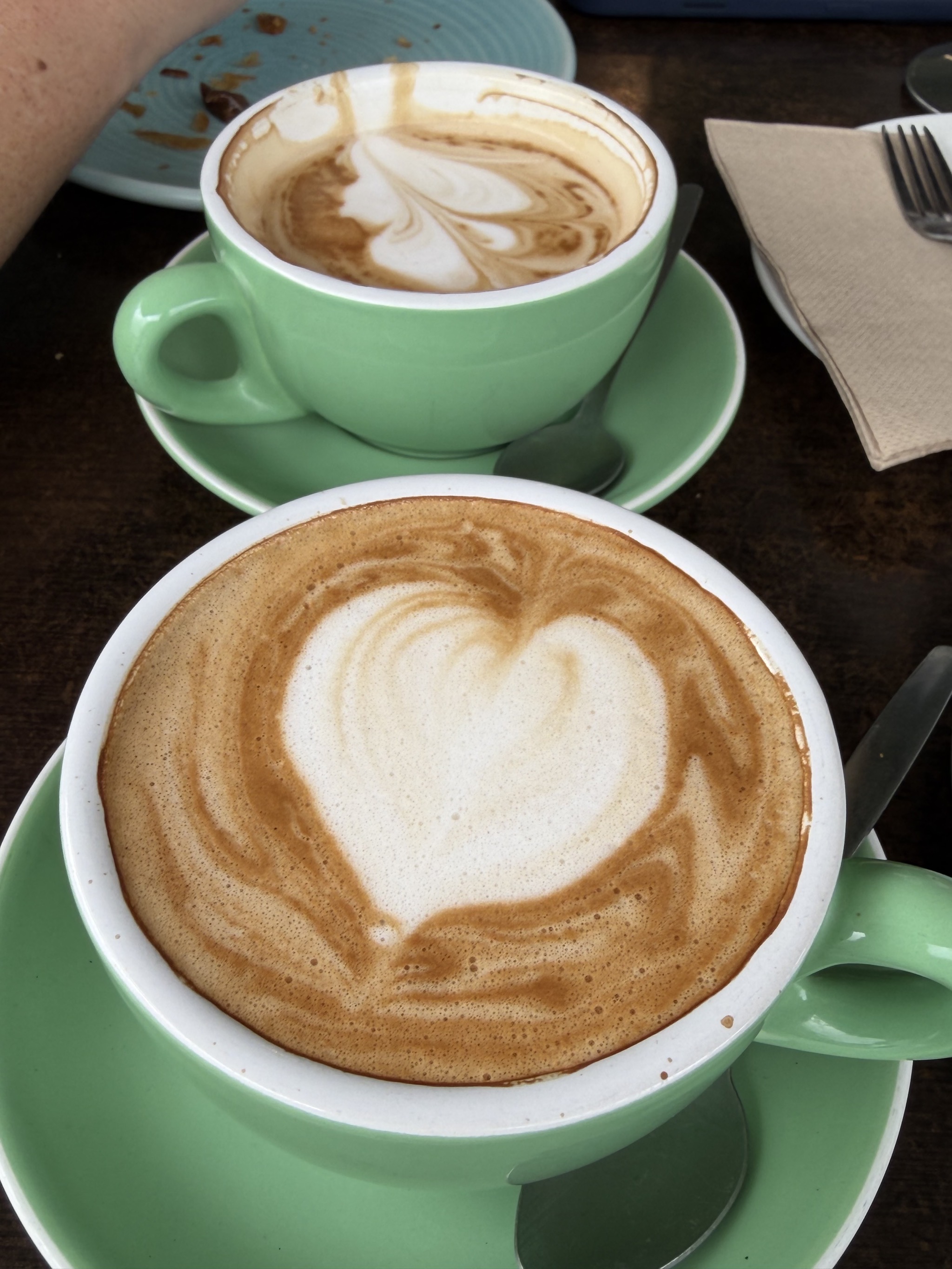 Flat white coffees
