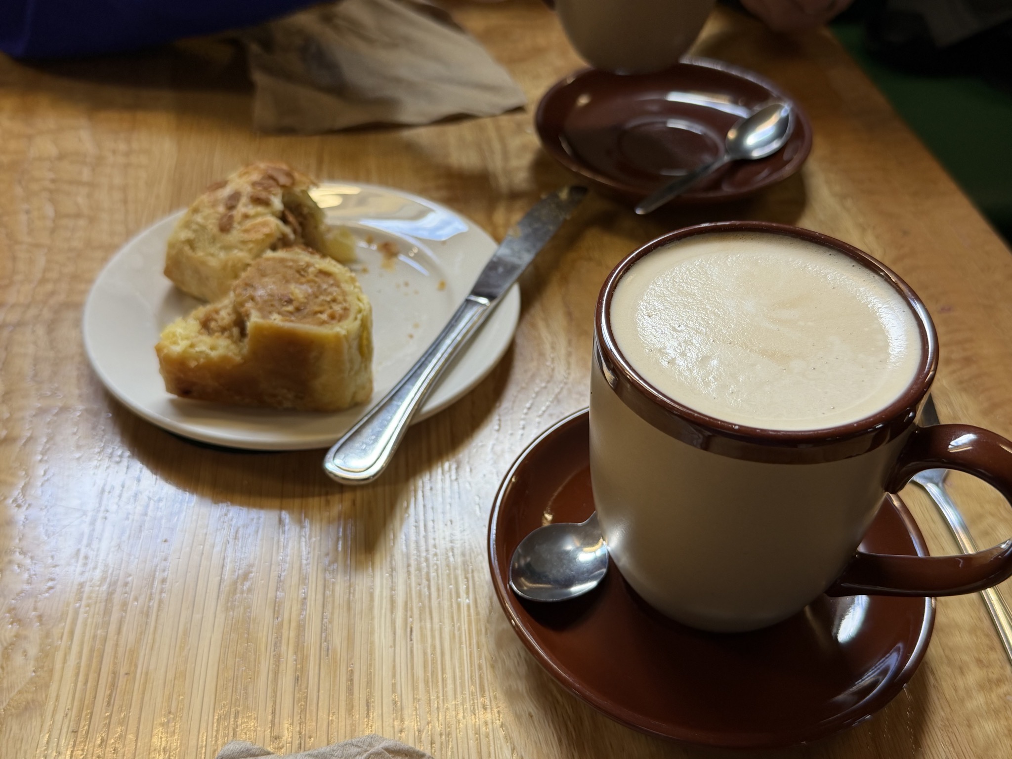 Sausage roll and coffee