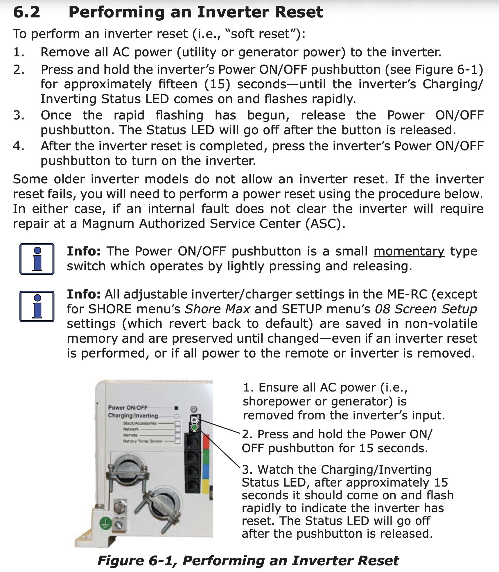 Performing an Inverter Reset