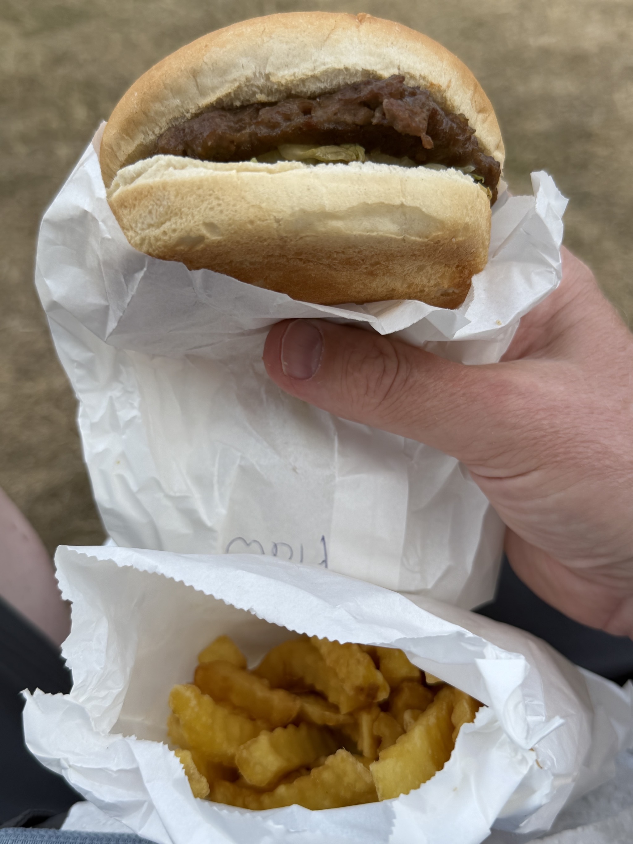 Burger and chips