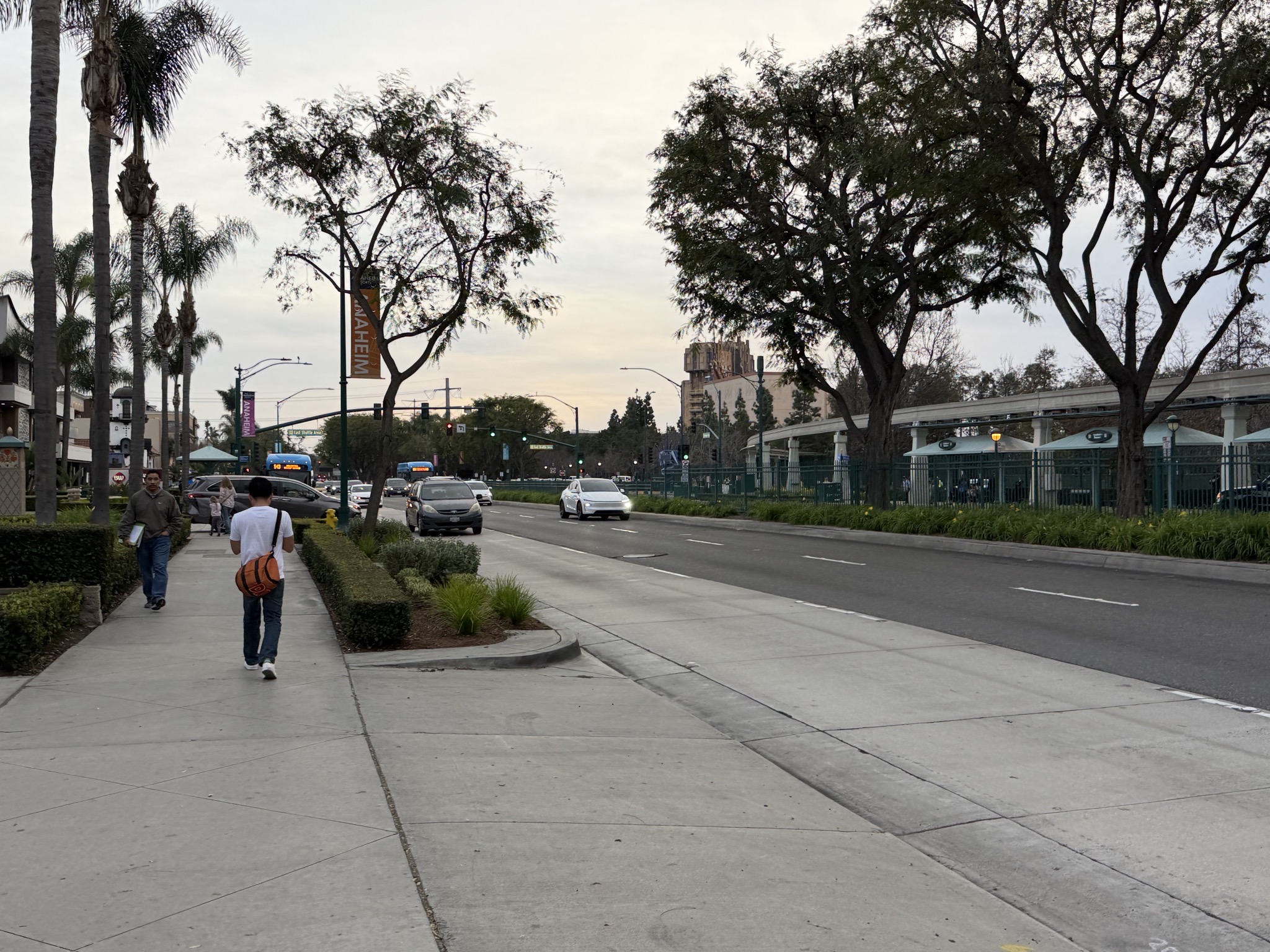 Short walk to crosswalk by Disneyland entrance