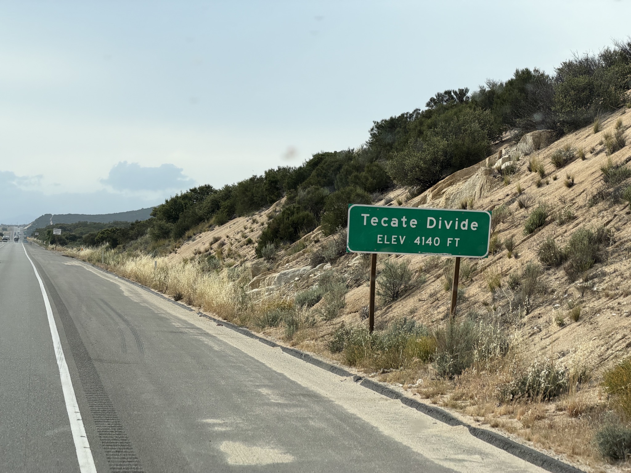 Tecate Divide; Elevation 4140 feet