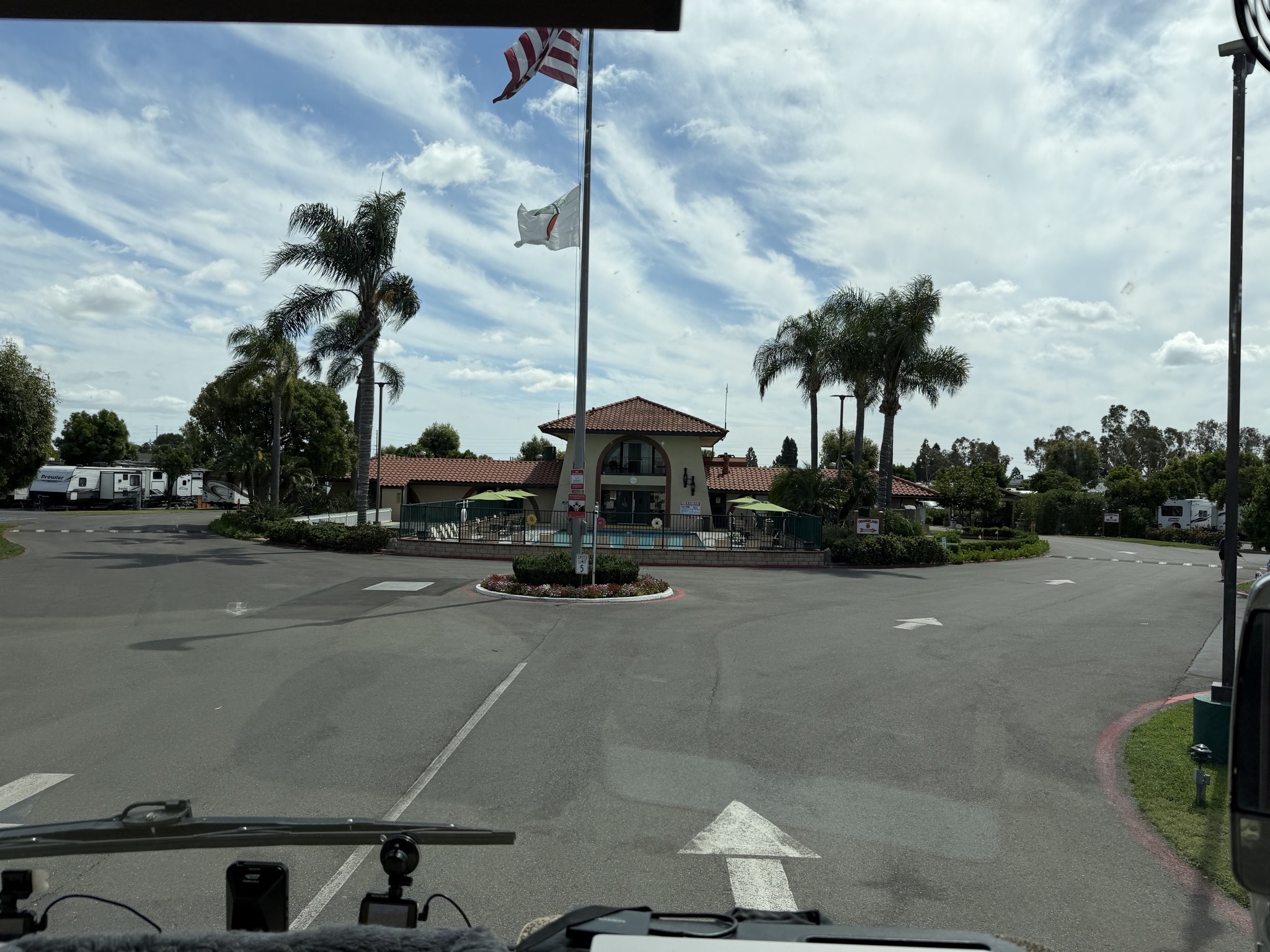 Arriving at Orangeland RV Park