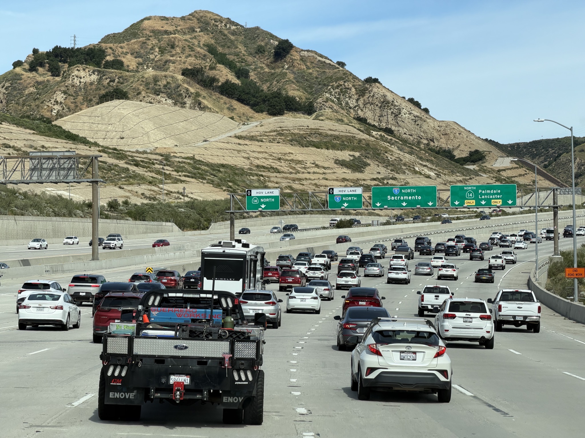 Traffic and hill