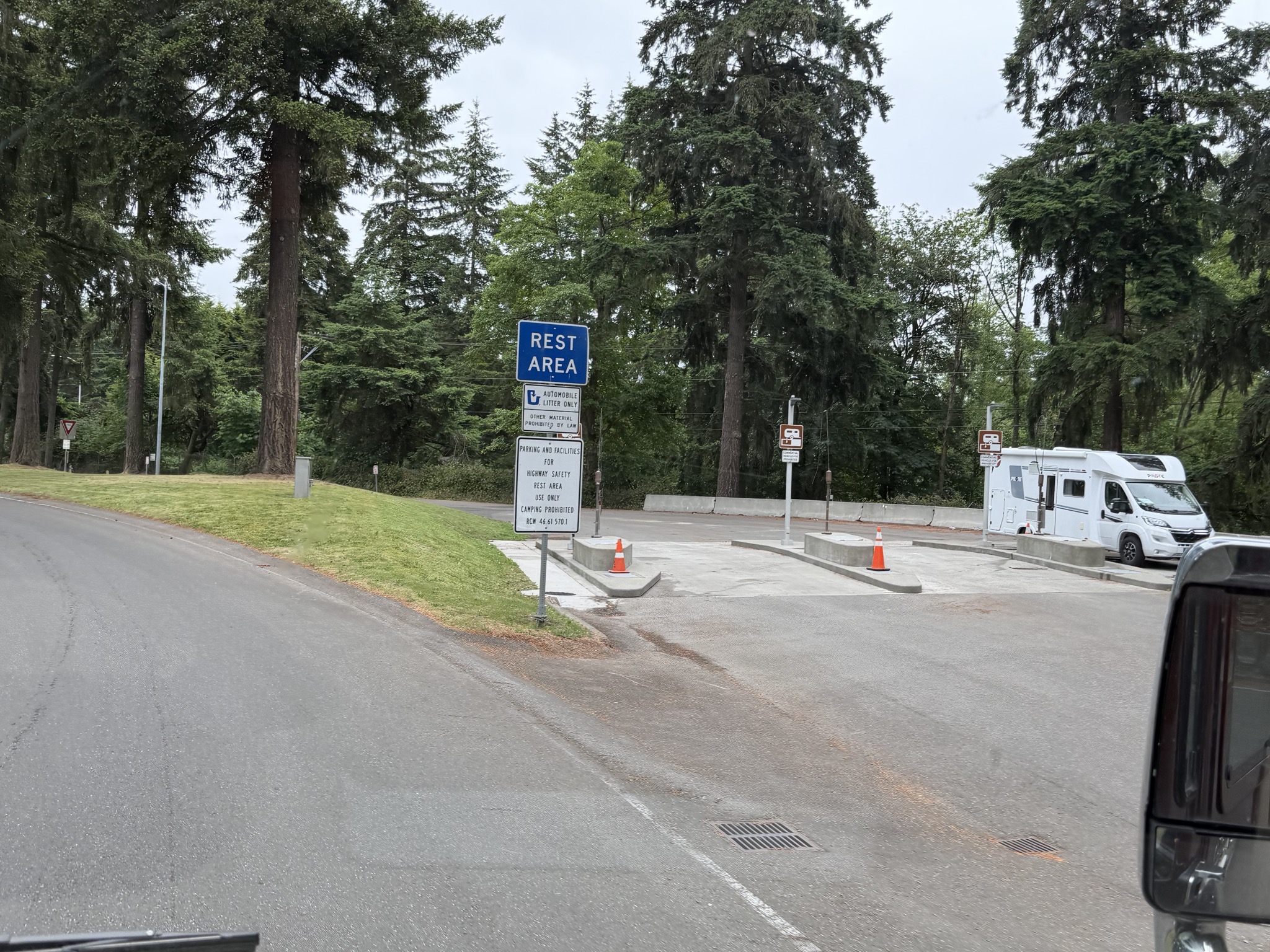 Rest area with RV dump stations