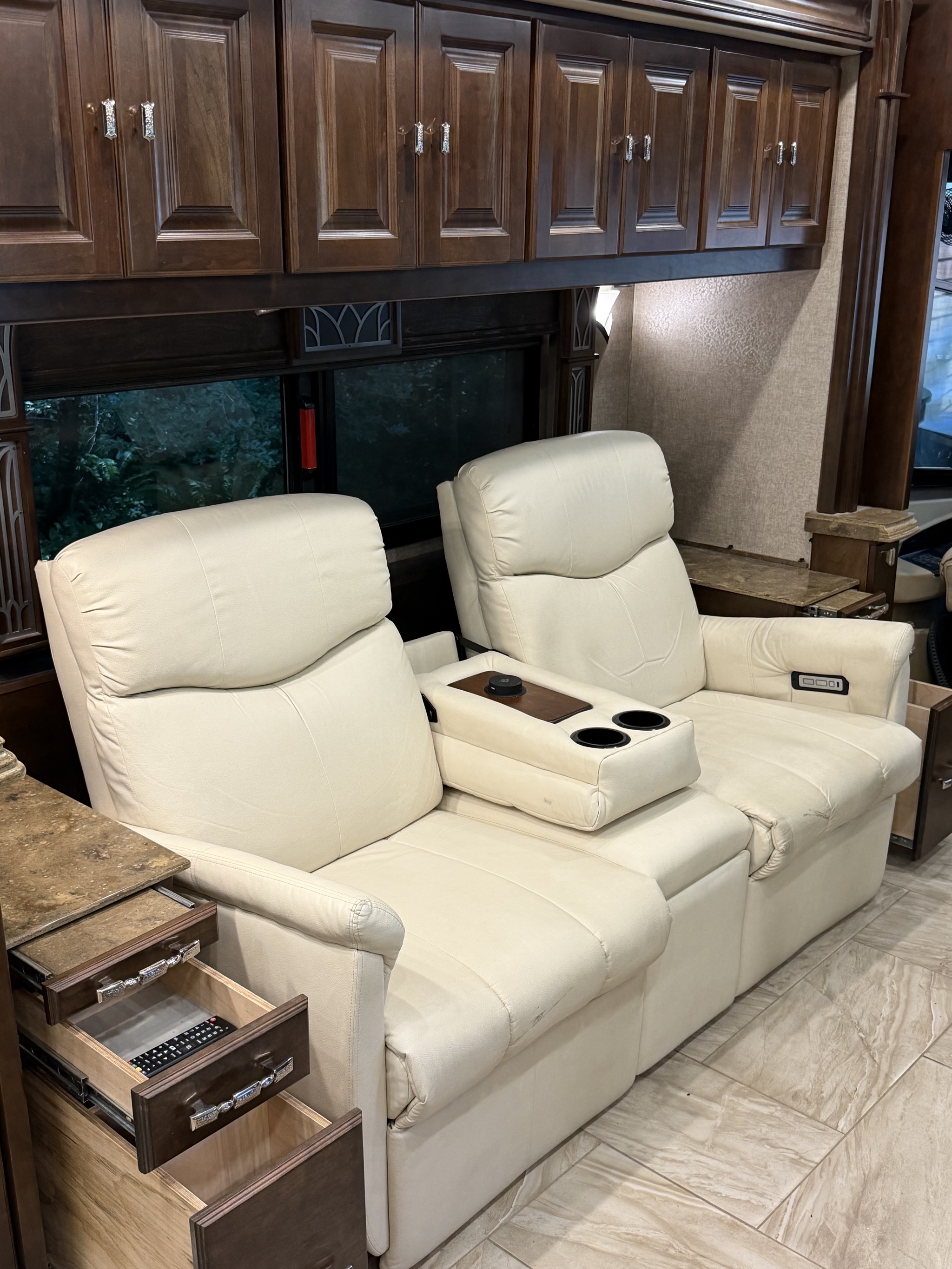 Theater seating and side tables