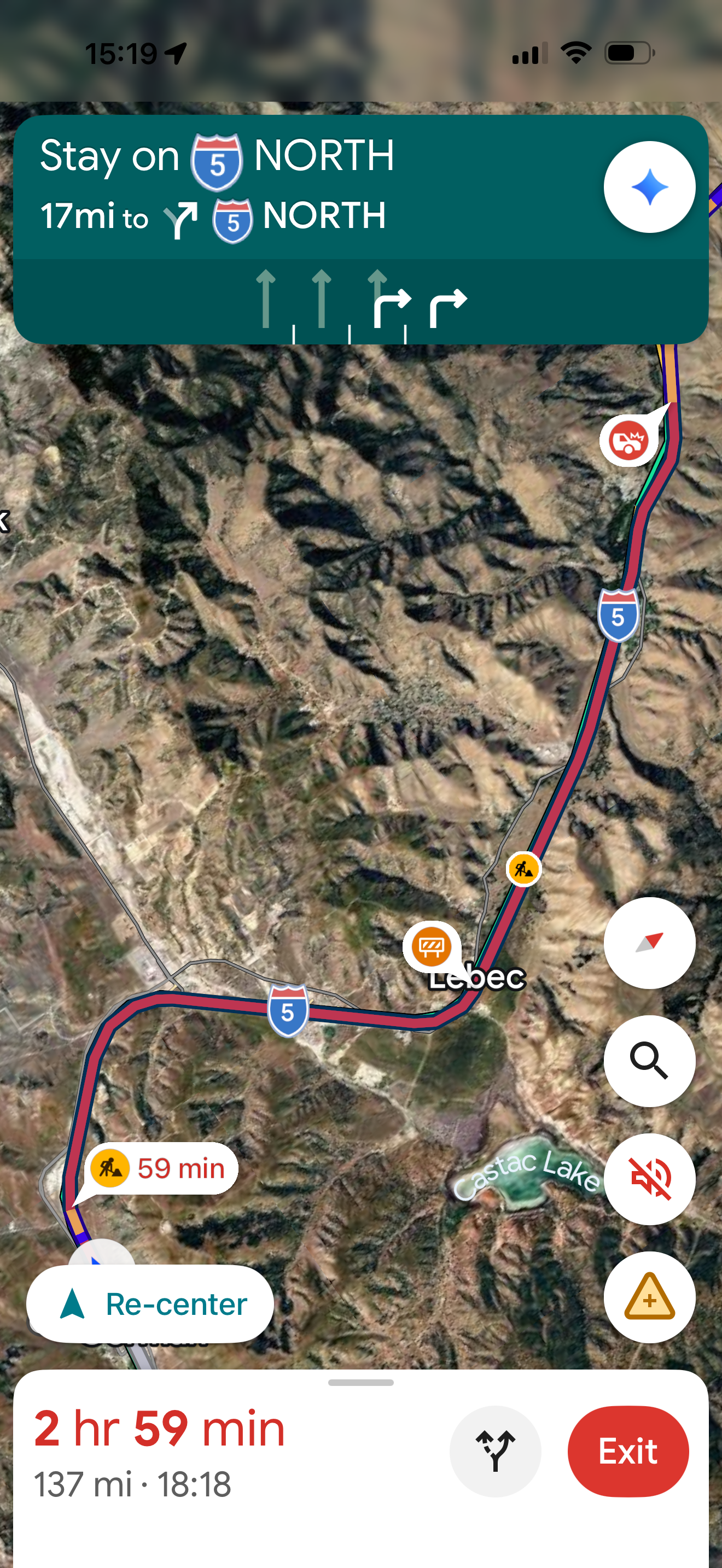 Over an hour of traffic delay