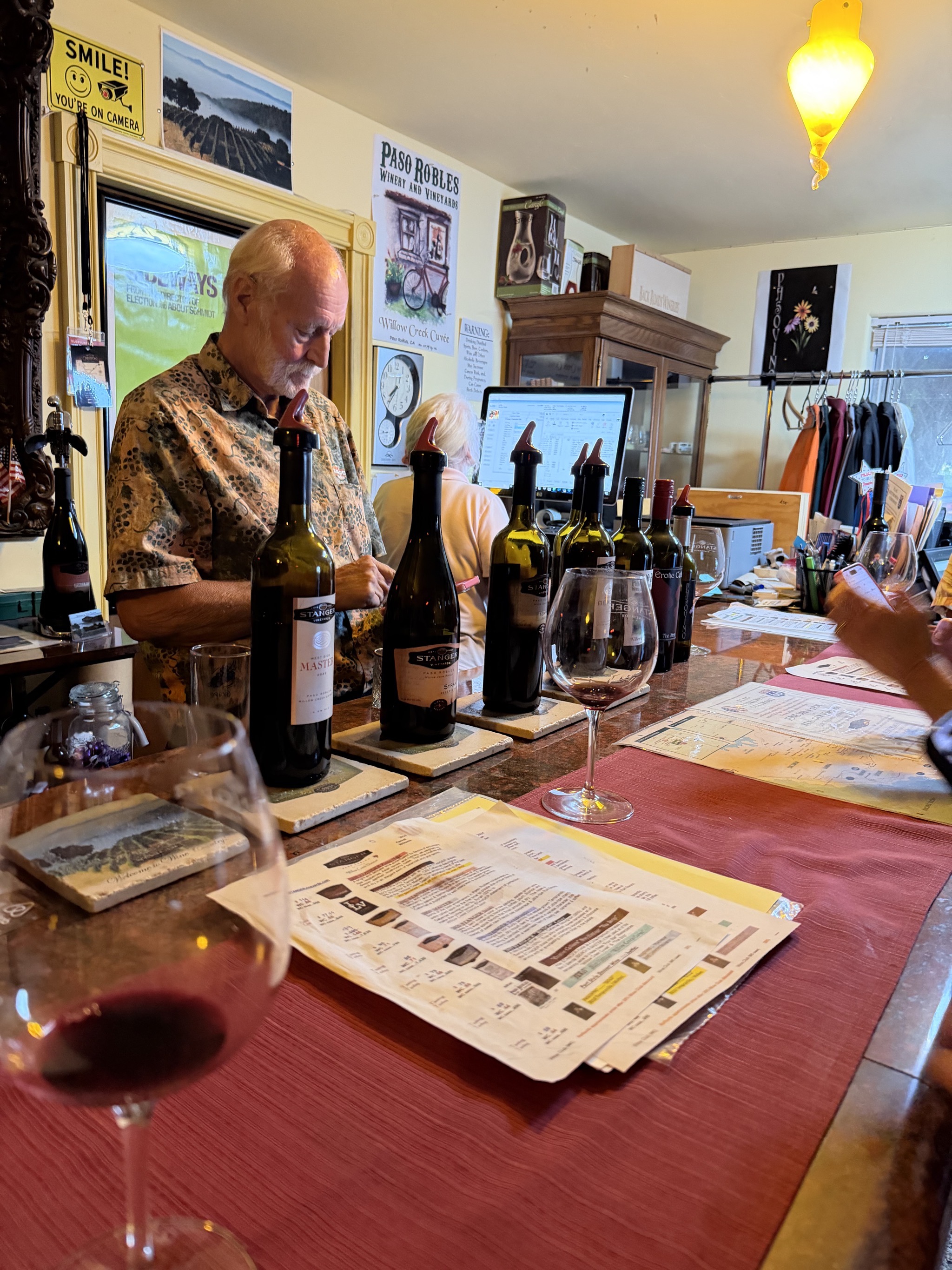 Wine tasting at Stanger Vineyards
