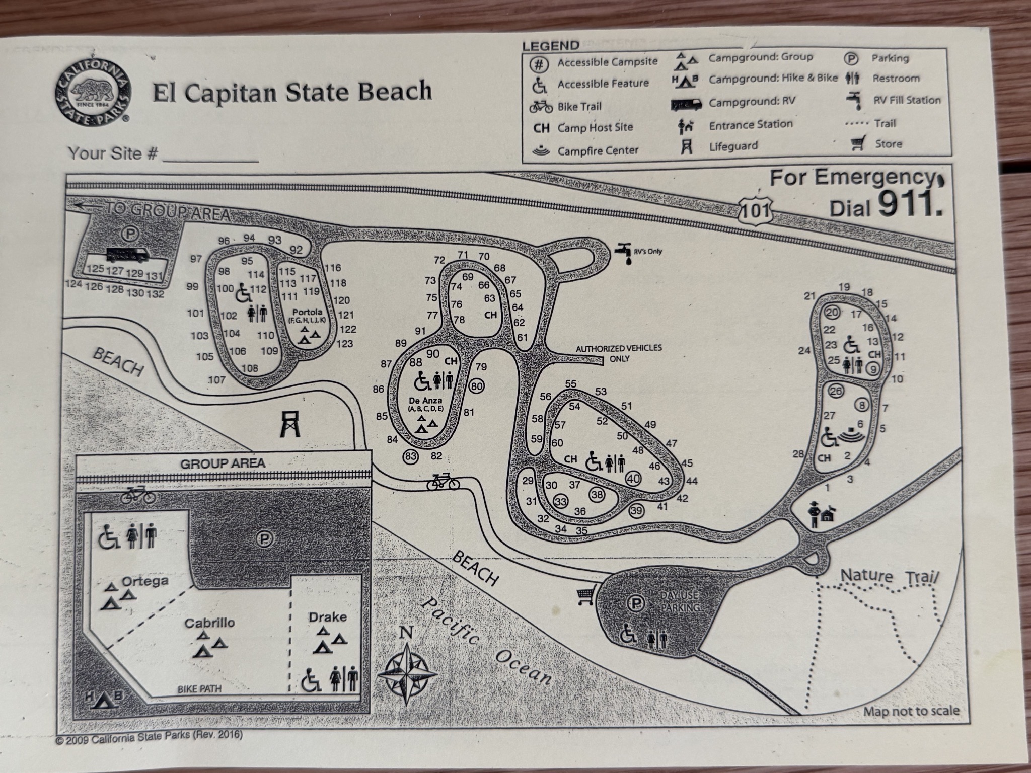 Campground map; we were in site 132