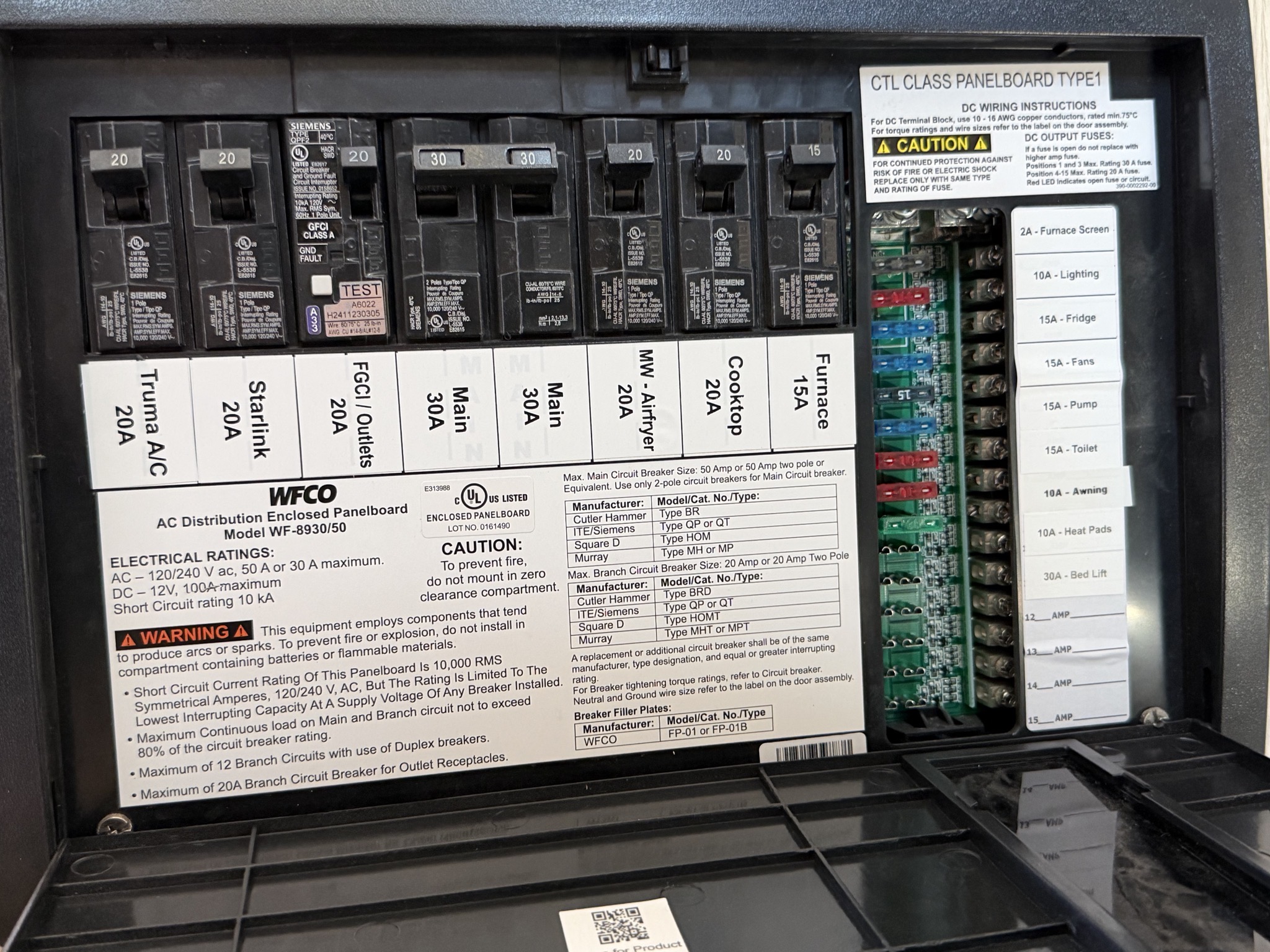 Electrical AC breakers and DC fuses