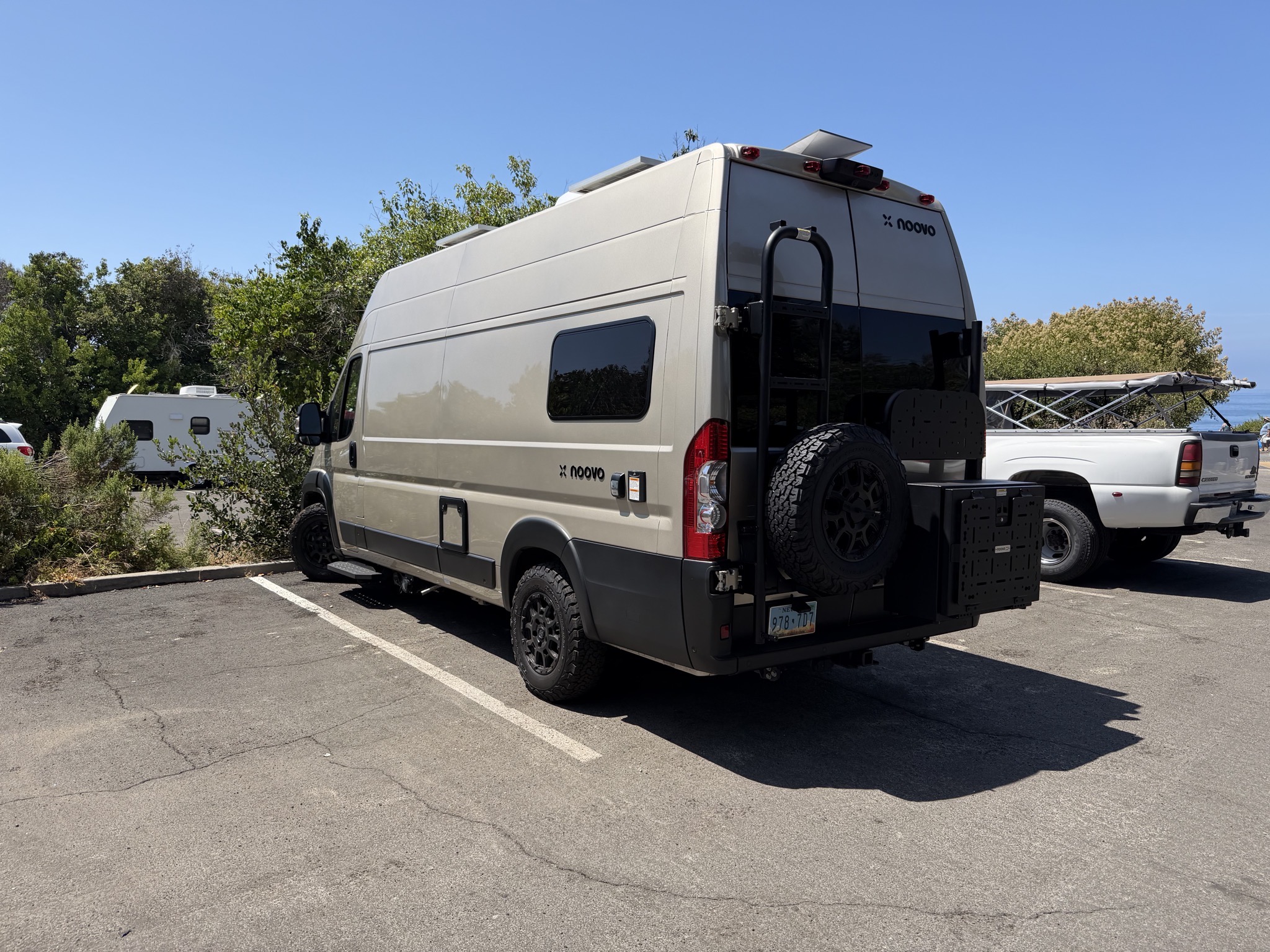 Parked by the beach