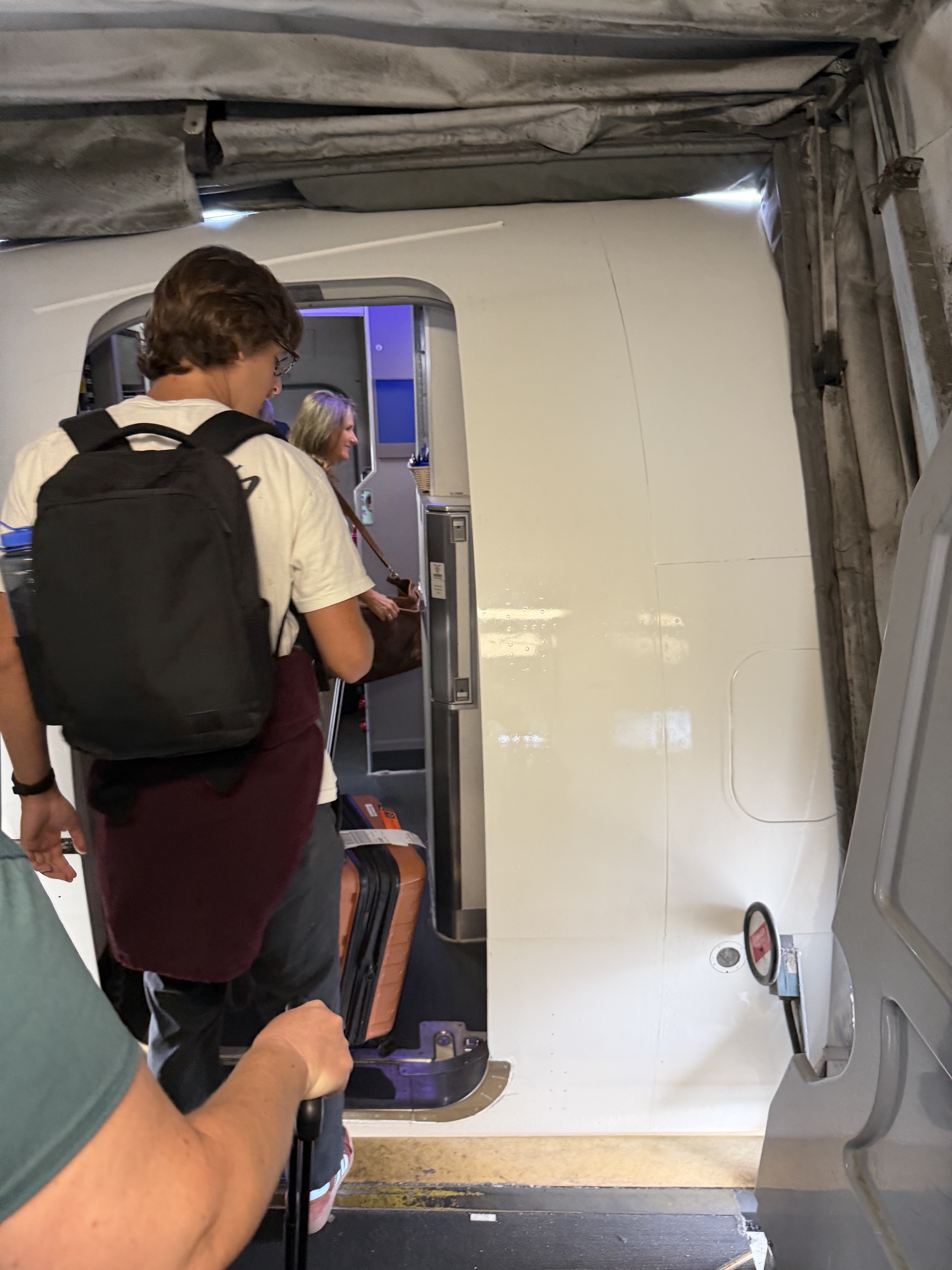 Boarding plane from SFO to SEA