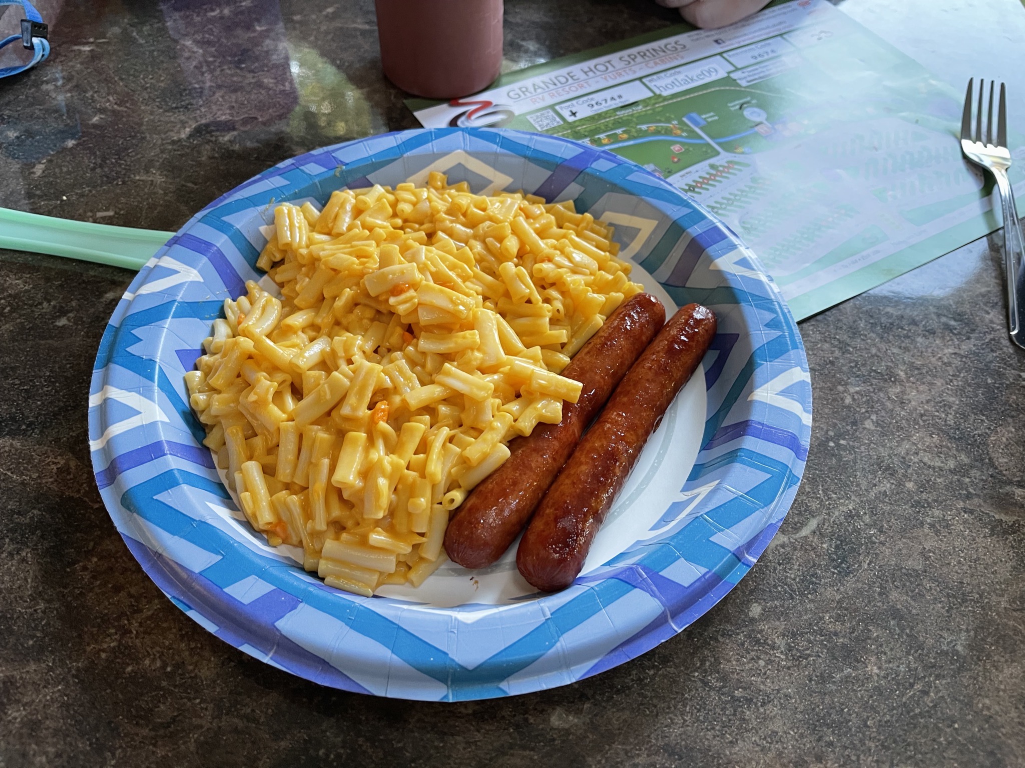 Mac and Cheese and hot dogs for dinner