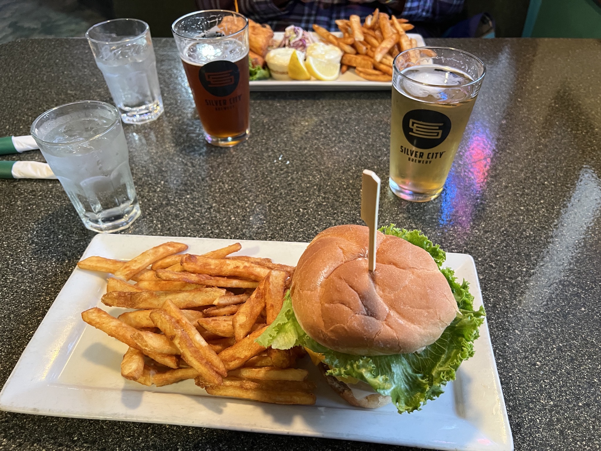 Burger and fries