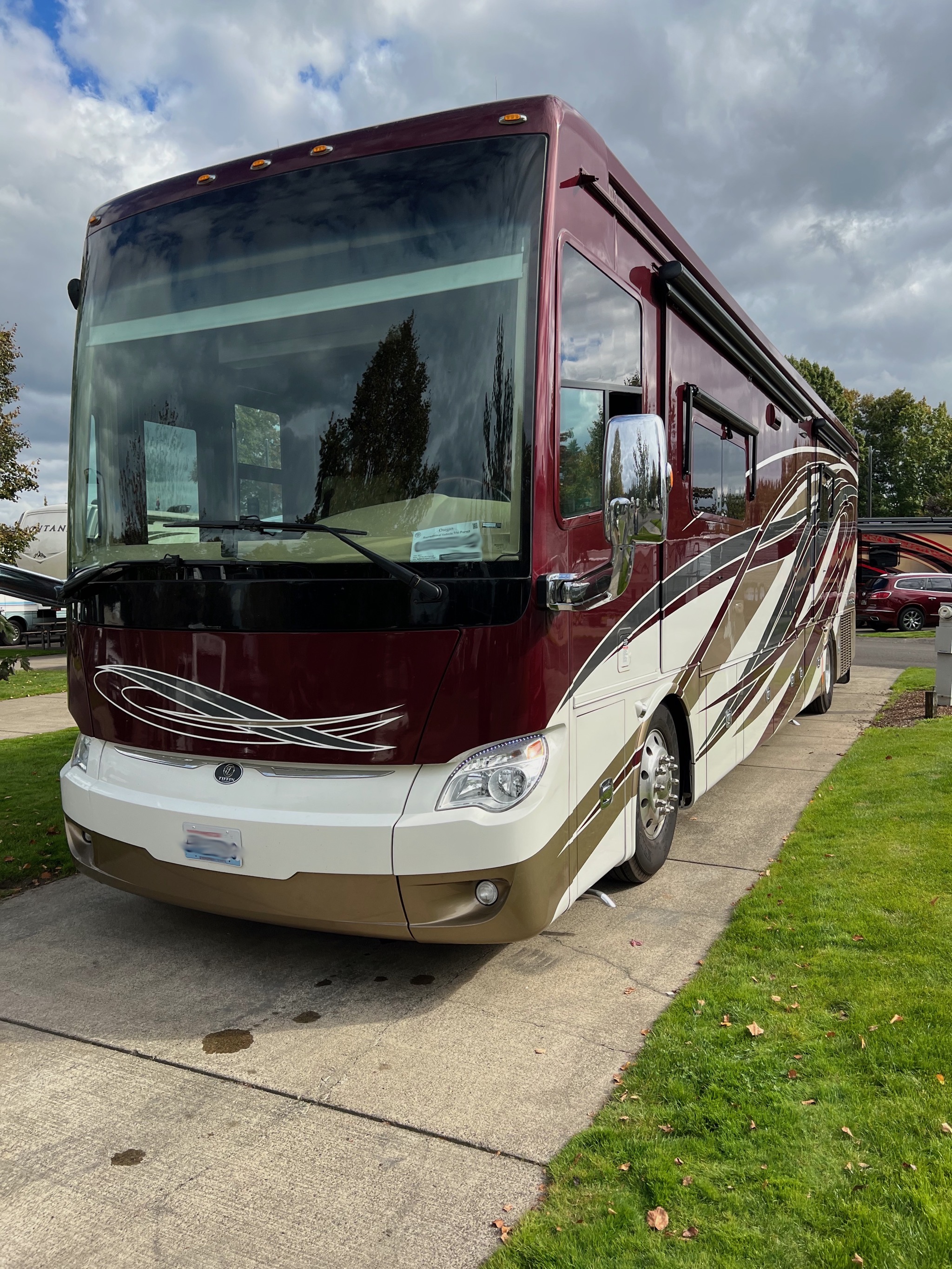 Coach in campsite