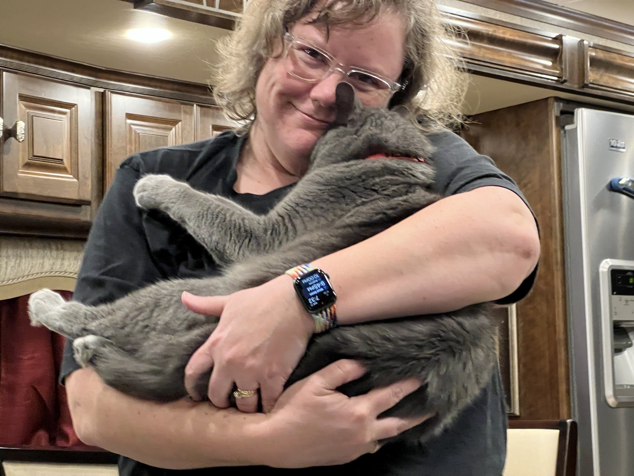 Jenn and Paladin snuggling