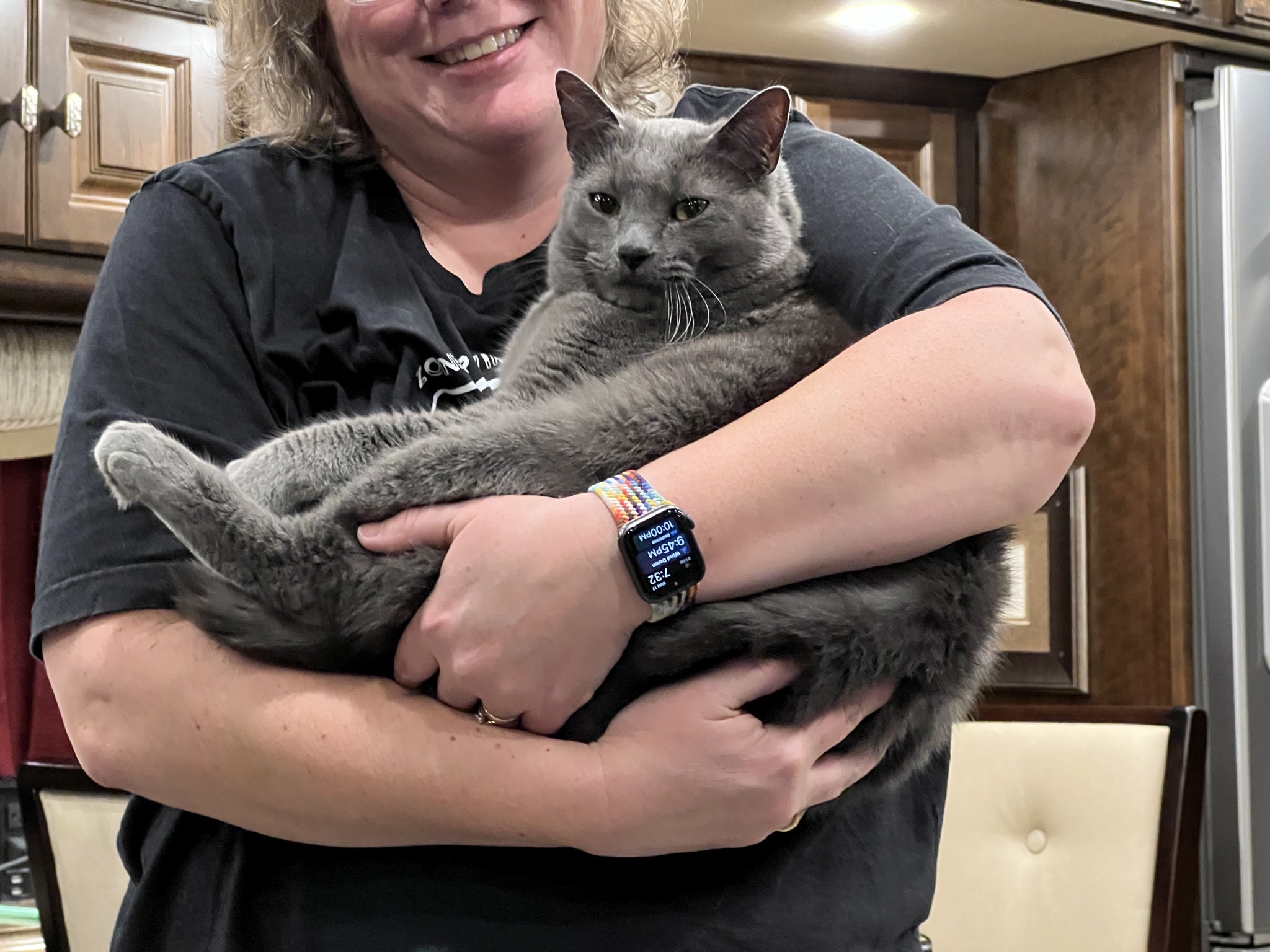 Jenn and Paladin snuggling