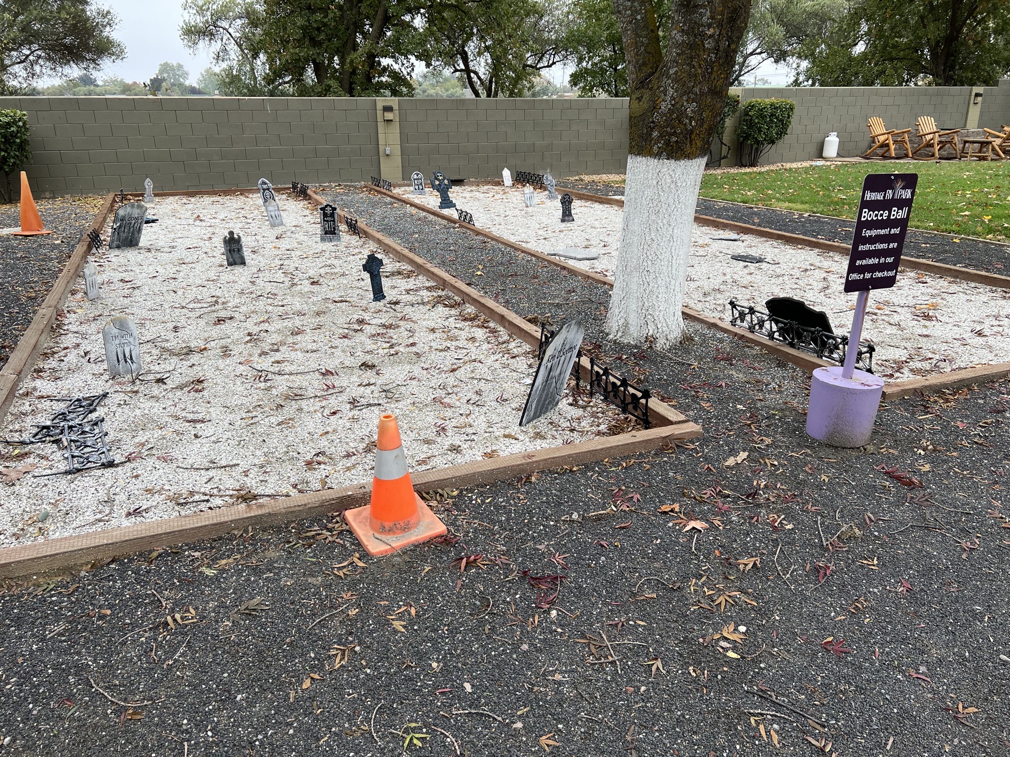 Bocce ball graveyards