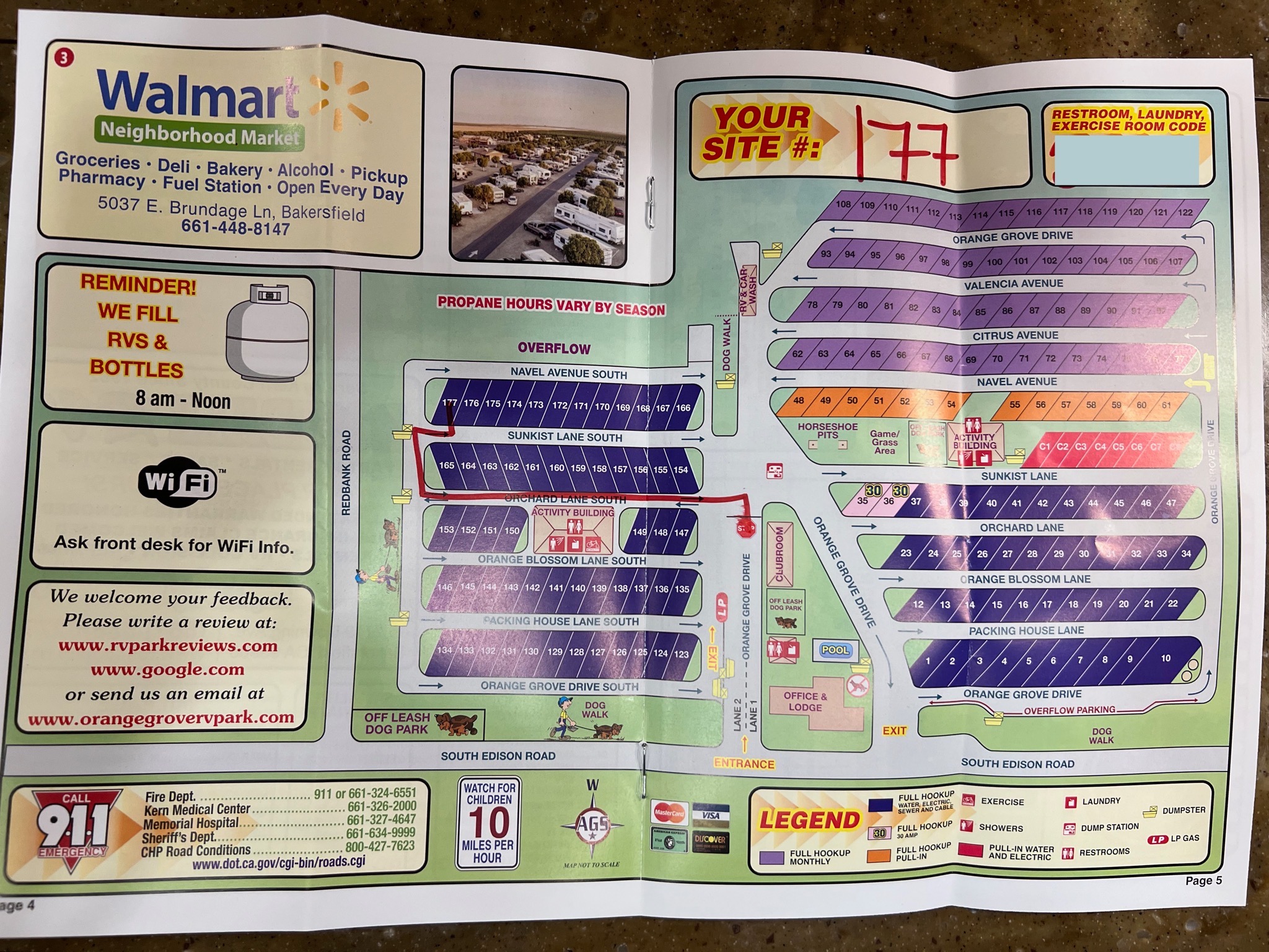 Orange Grove RV Park map